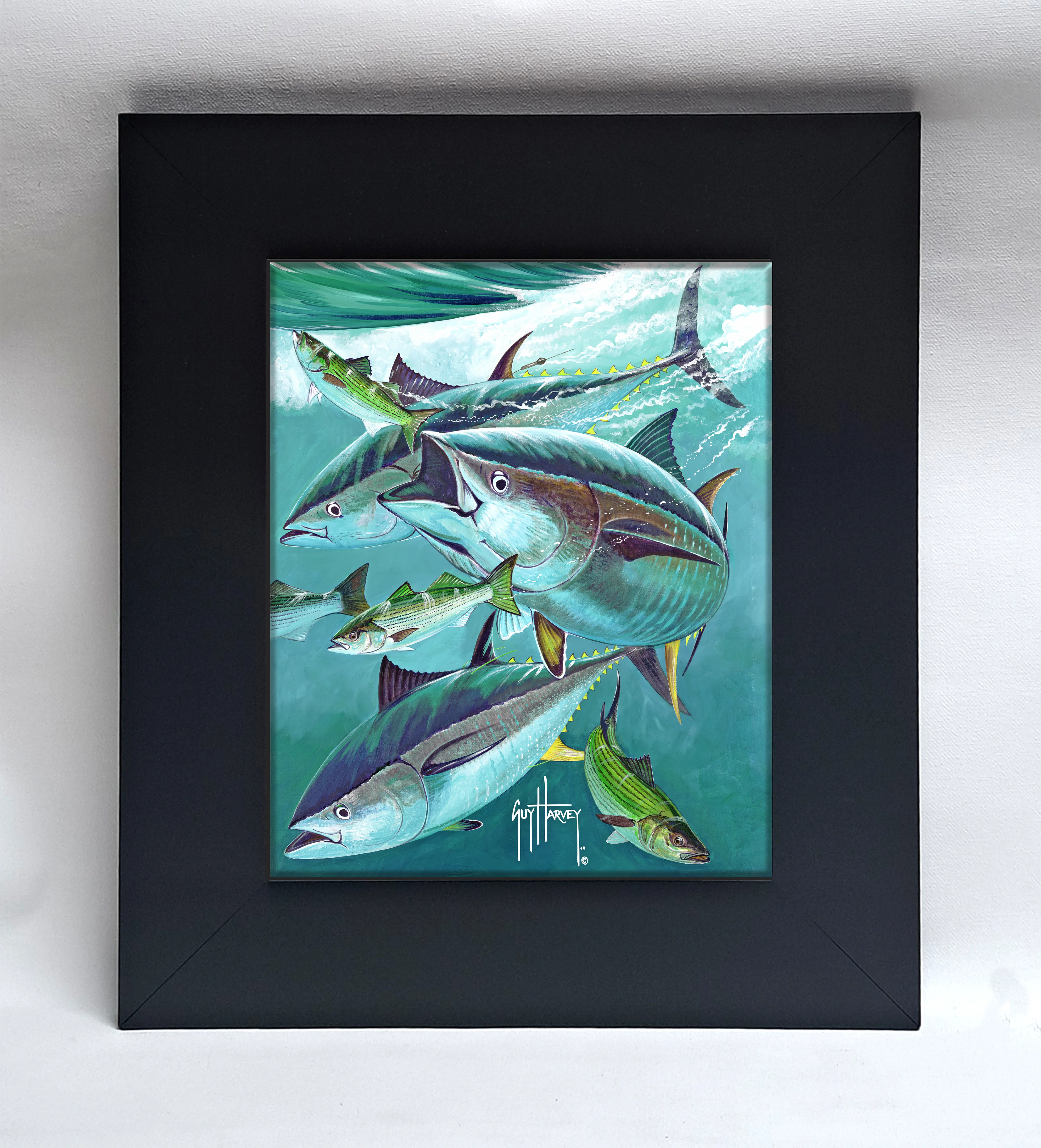 "Bluefin Tuna on Striped Bass" Tile Art - Image 2