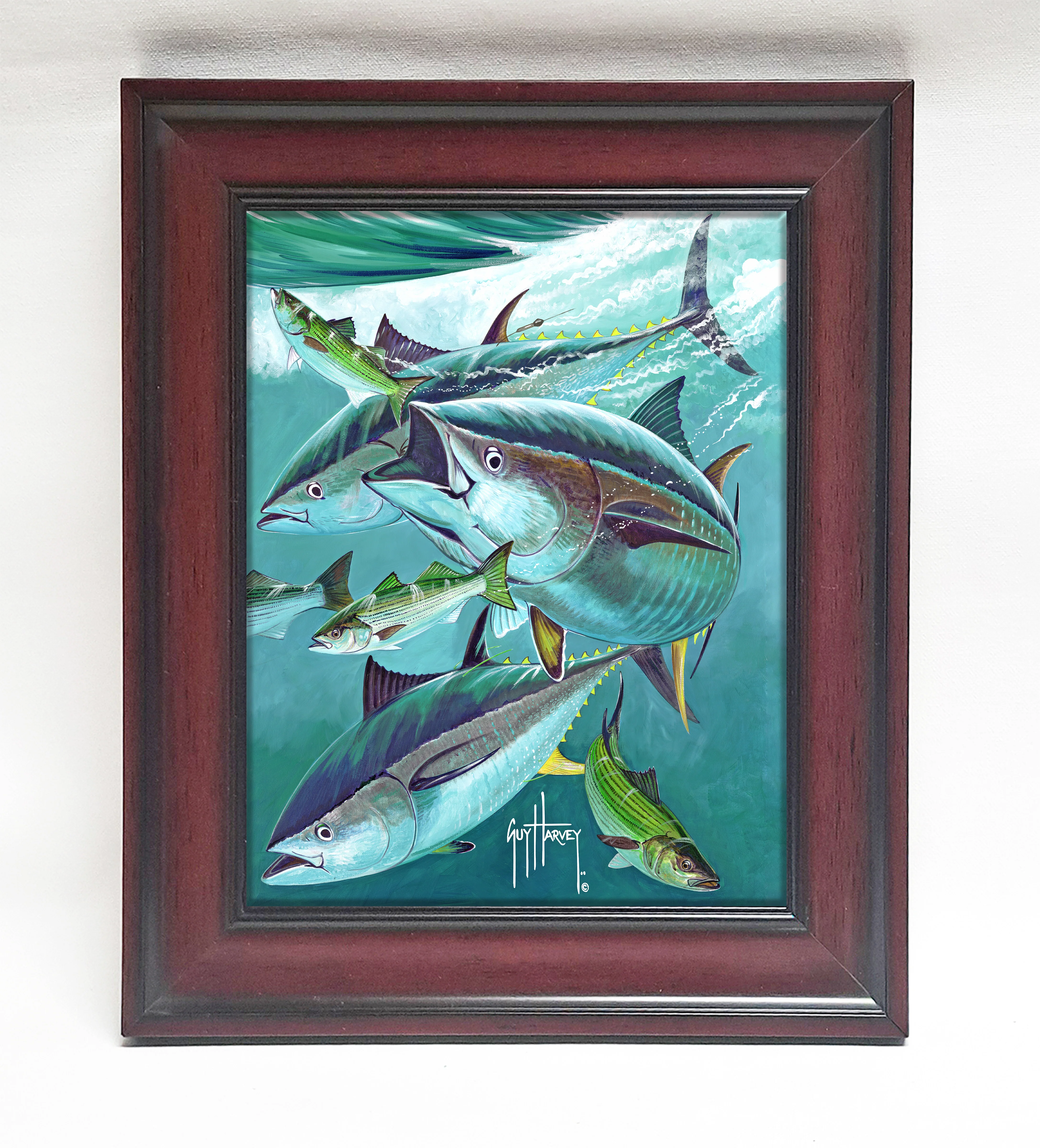 "Bluefin Tuna on Striped Bass" Tile Art - Image 3