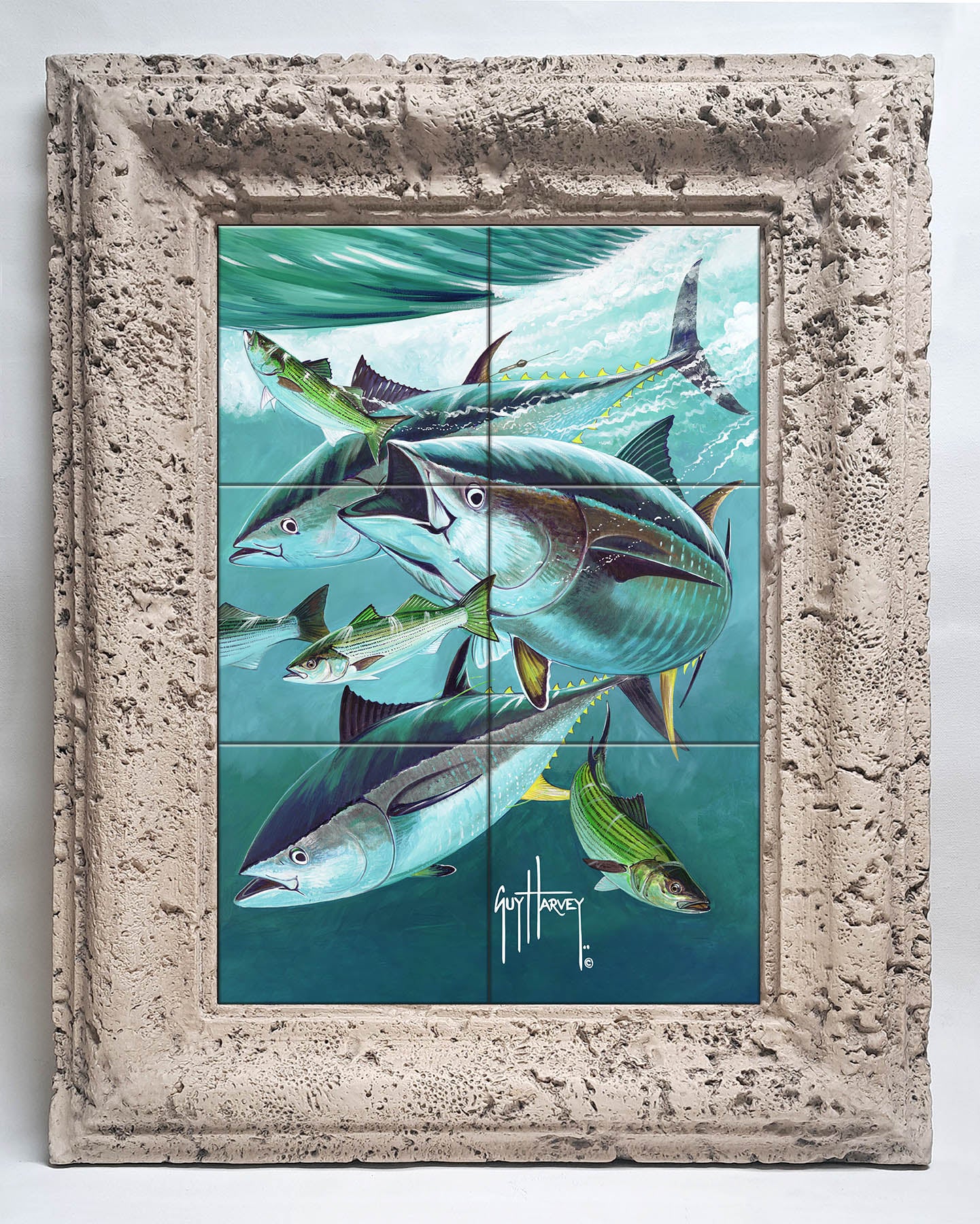 "Bluefin Tuna on Striped Bass" Tile Art - Image 4