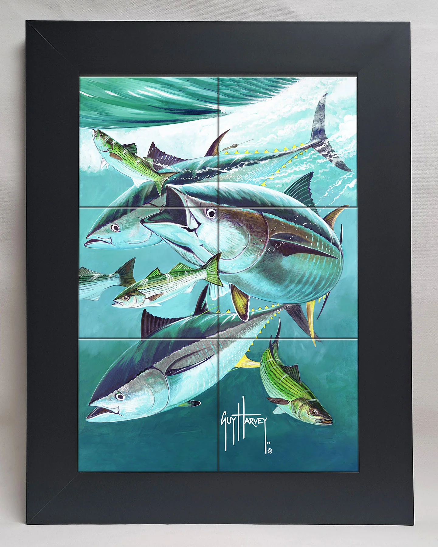 "Bluefin Tuna on Striped Bass" Tile Art - Image 5