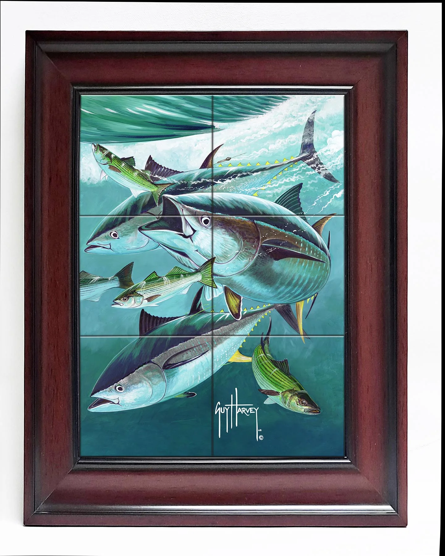 "Bluefin Tuna on Striped Bass" Tile Art - Image 6