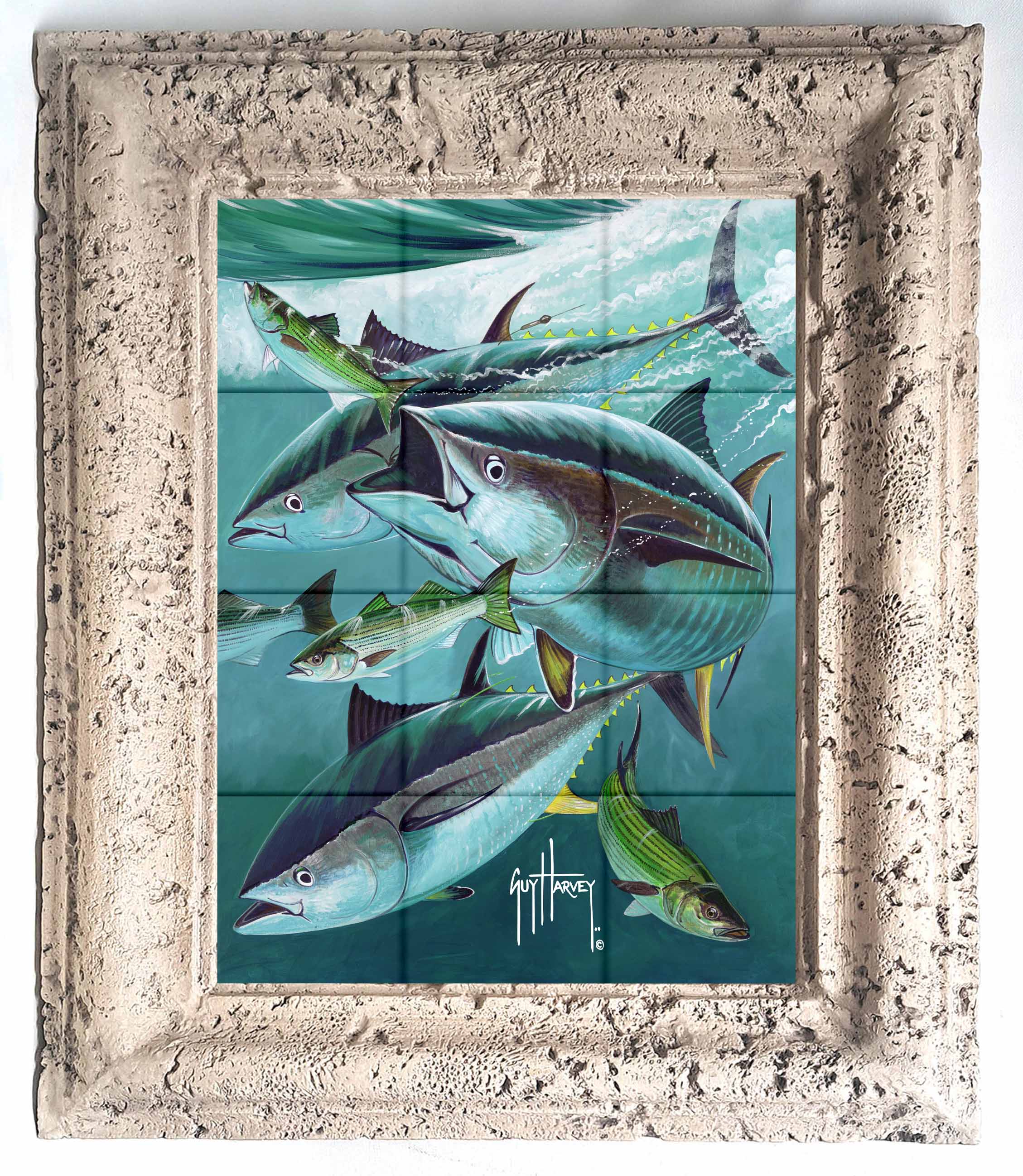 "Bluefin Tuna on Striped Bass" Tile Art - Image 7