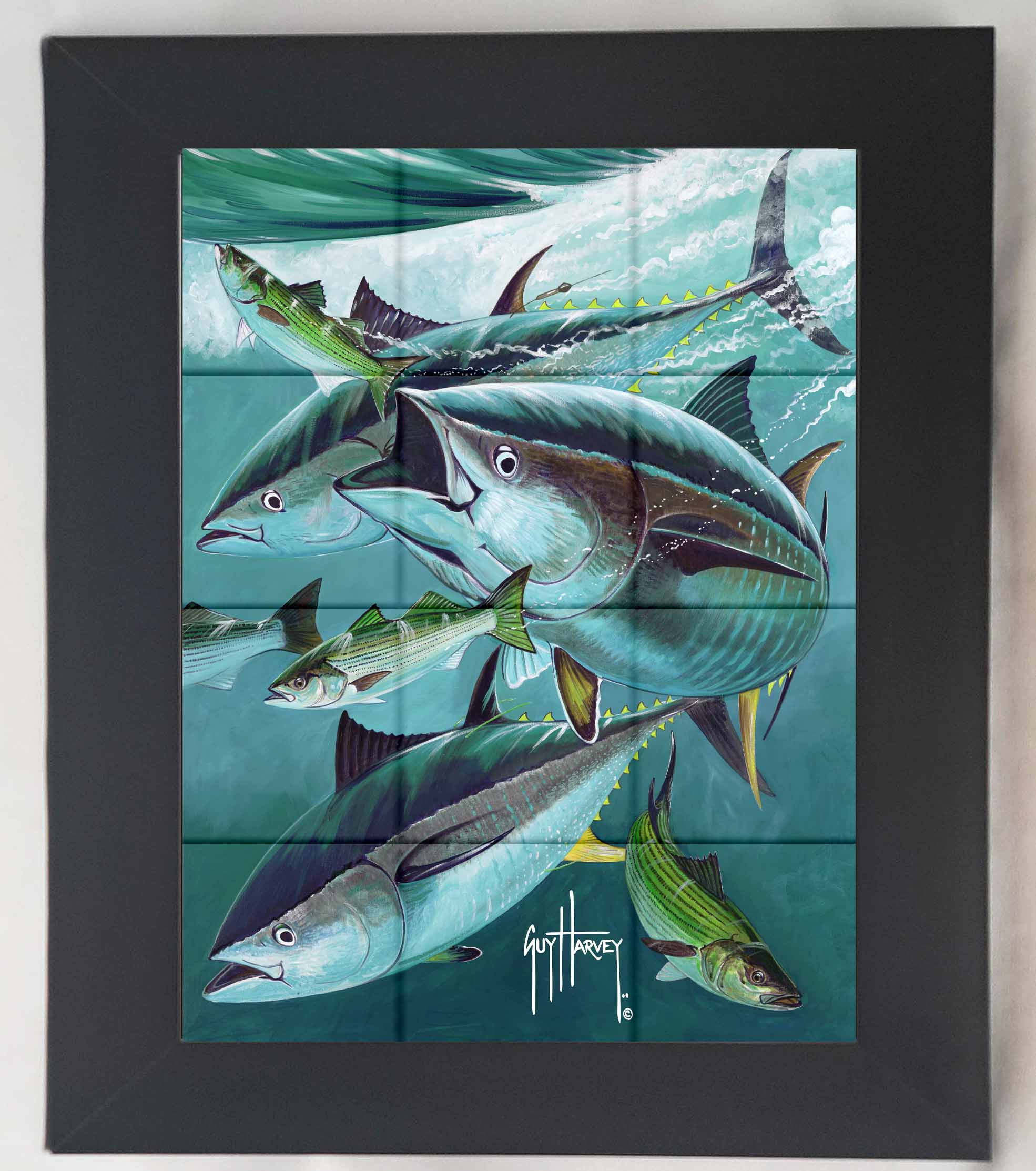 "Bluefin Tuna on Striped Bass" Tile Art - Image 8