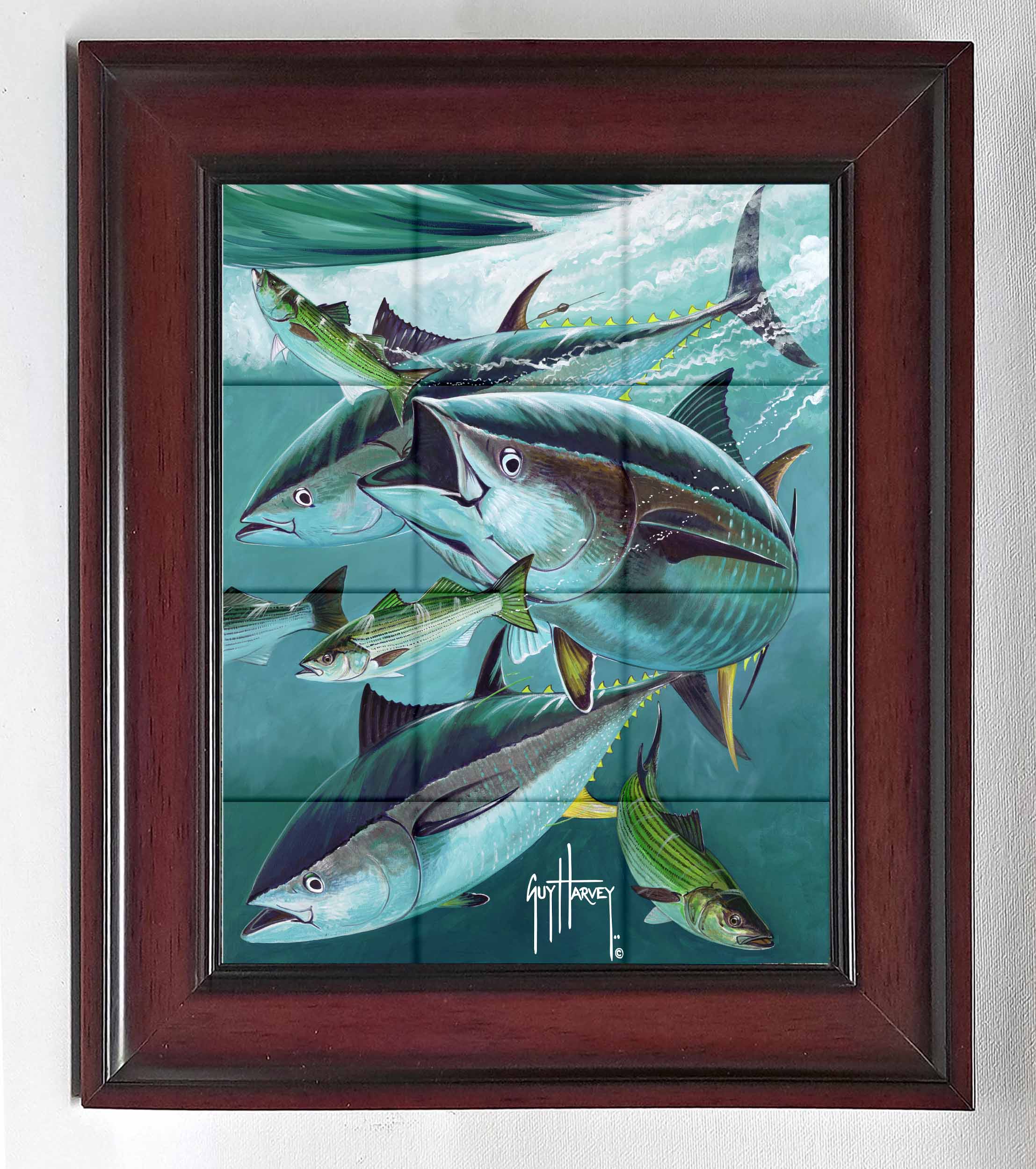 "Bluefin Tuna on Striped Bass" Tile Art - Image 9