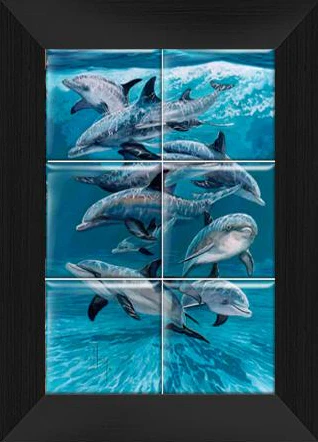 "Bottlenose Dolphins" Tile Art - Image 5