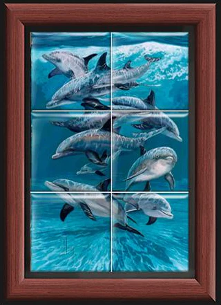 "Bottlenose Dolphins" Tile Art - Image 6
