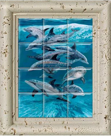 "Bottlenose Dolphins" Tile Art - Image 7