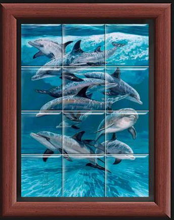 "Bottlenose Dolphins" Tile Art - Image 9
