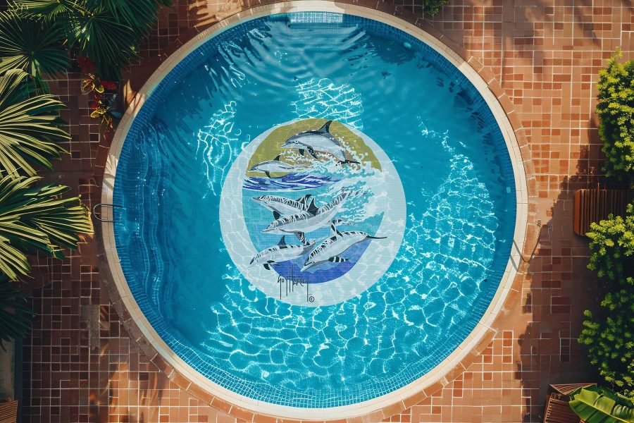 Dolphins Racing Medallion Mosaic - Large - Image 2