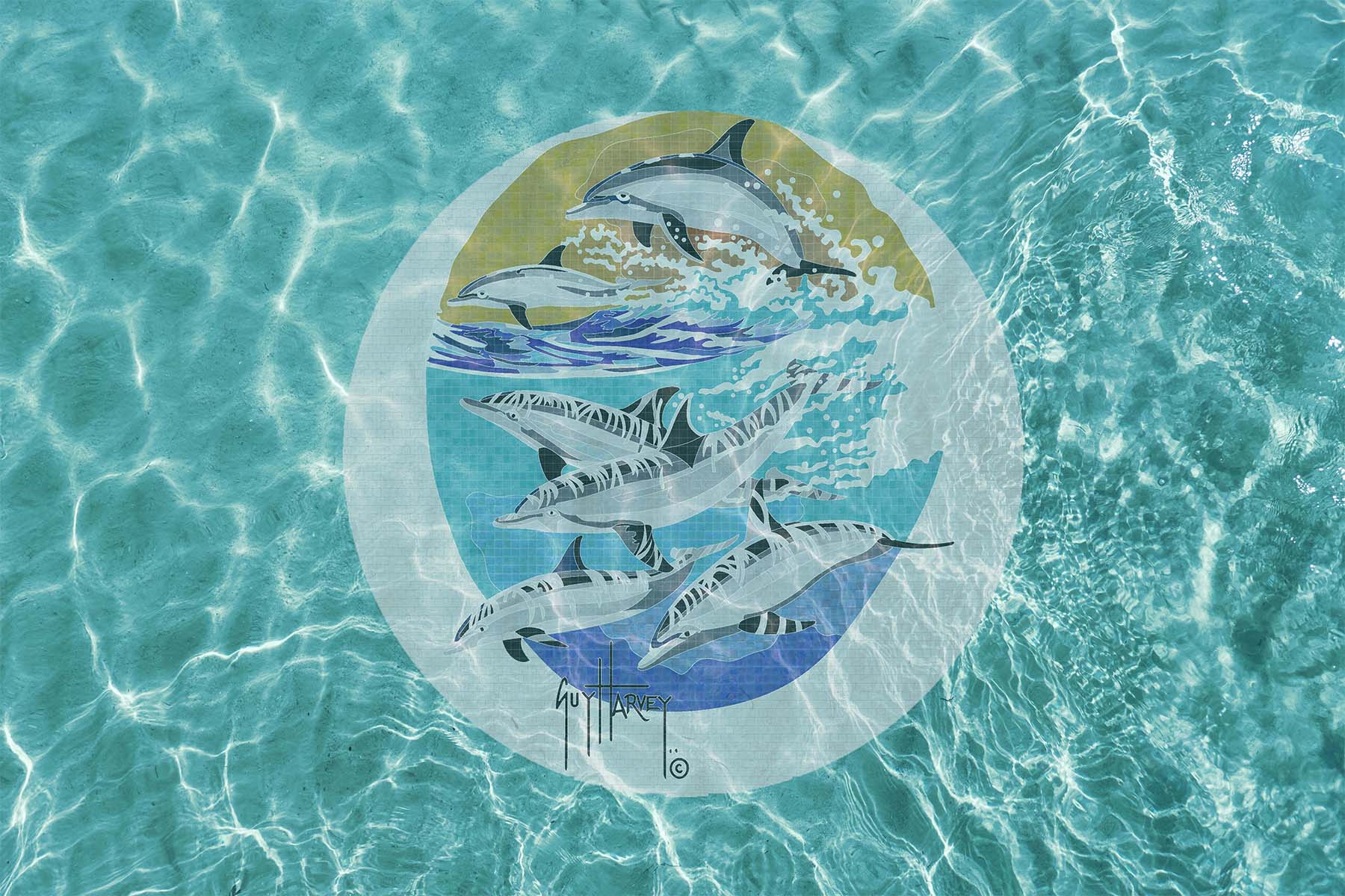 Dolphins Racing Medallion Mosaic - Small - Image 3
