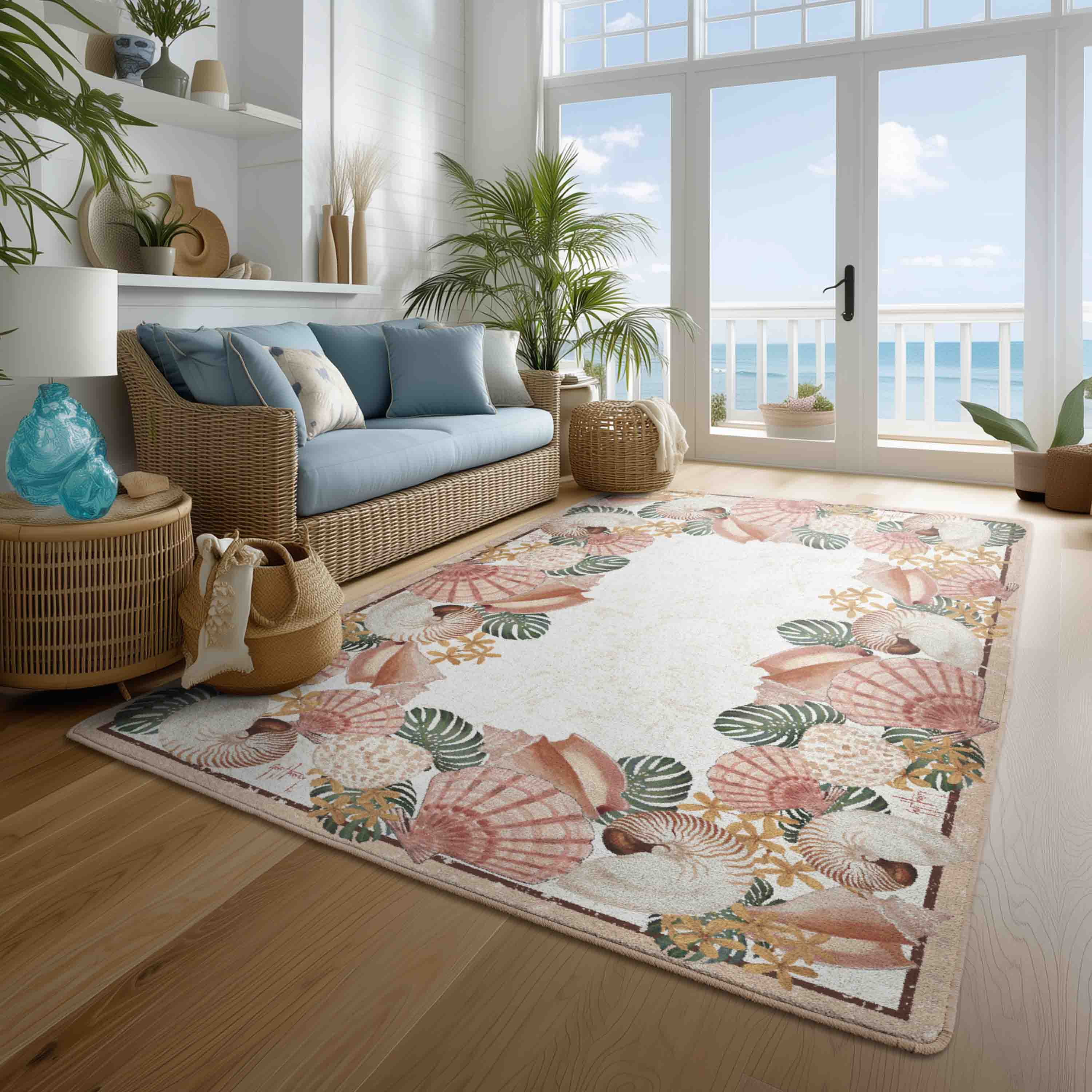 Floral Shell Area Rug - Image 2