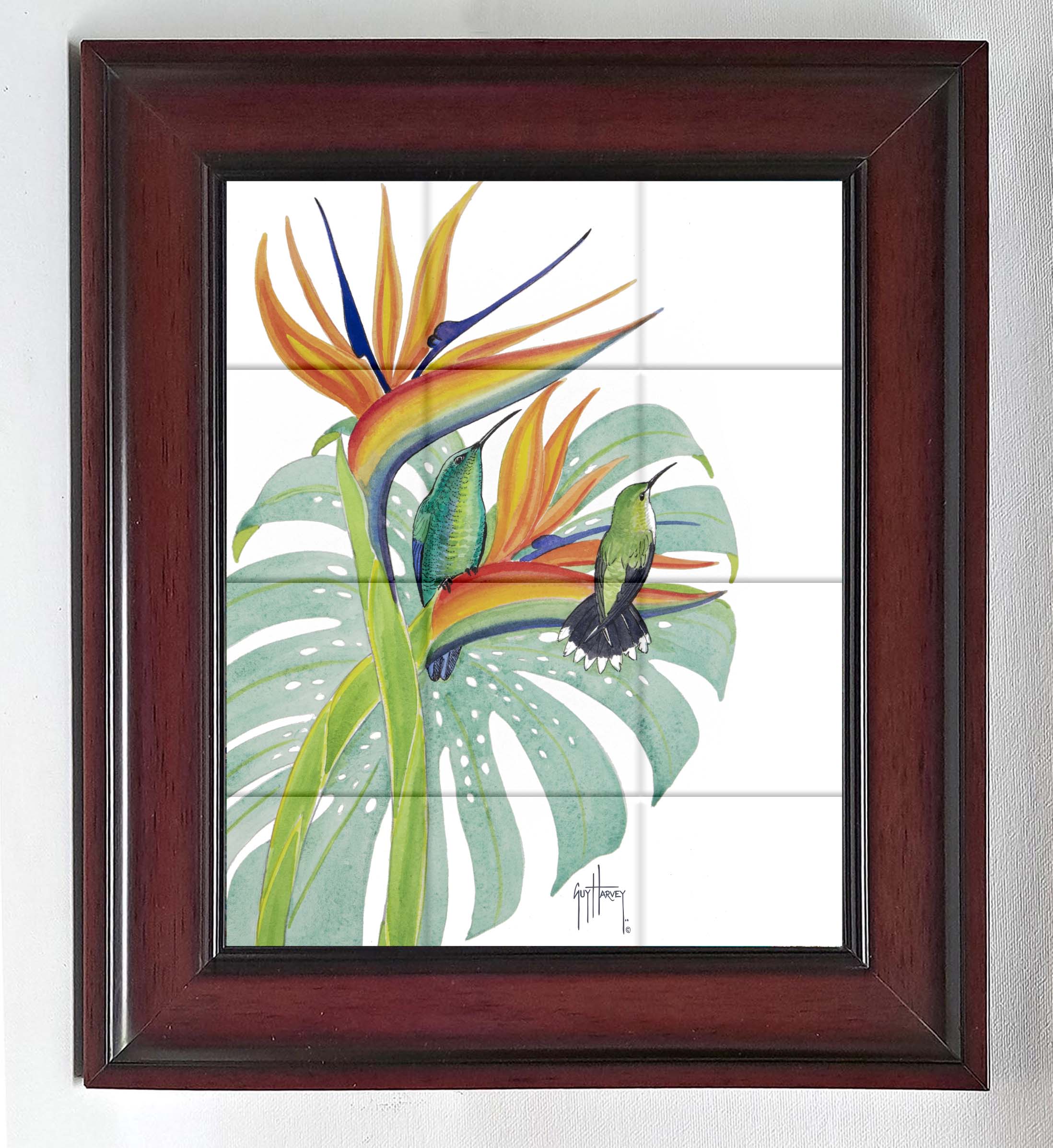 "Green Mango Hummingbird" Tile Art - Image 9