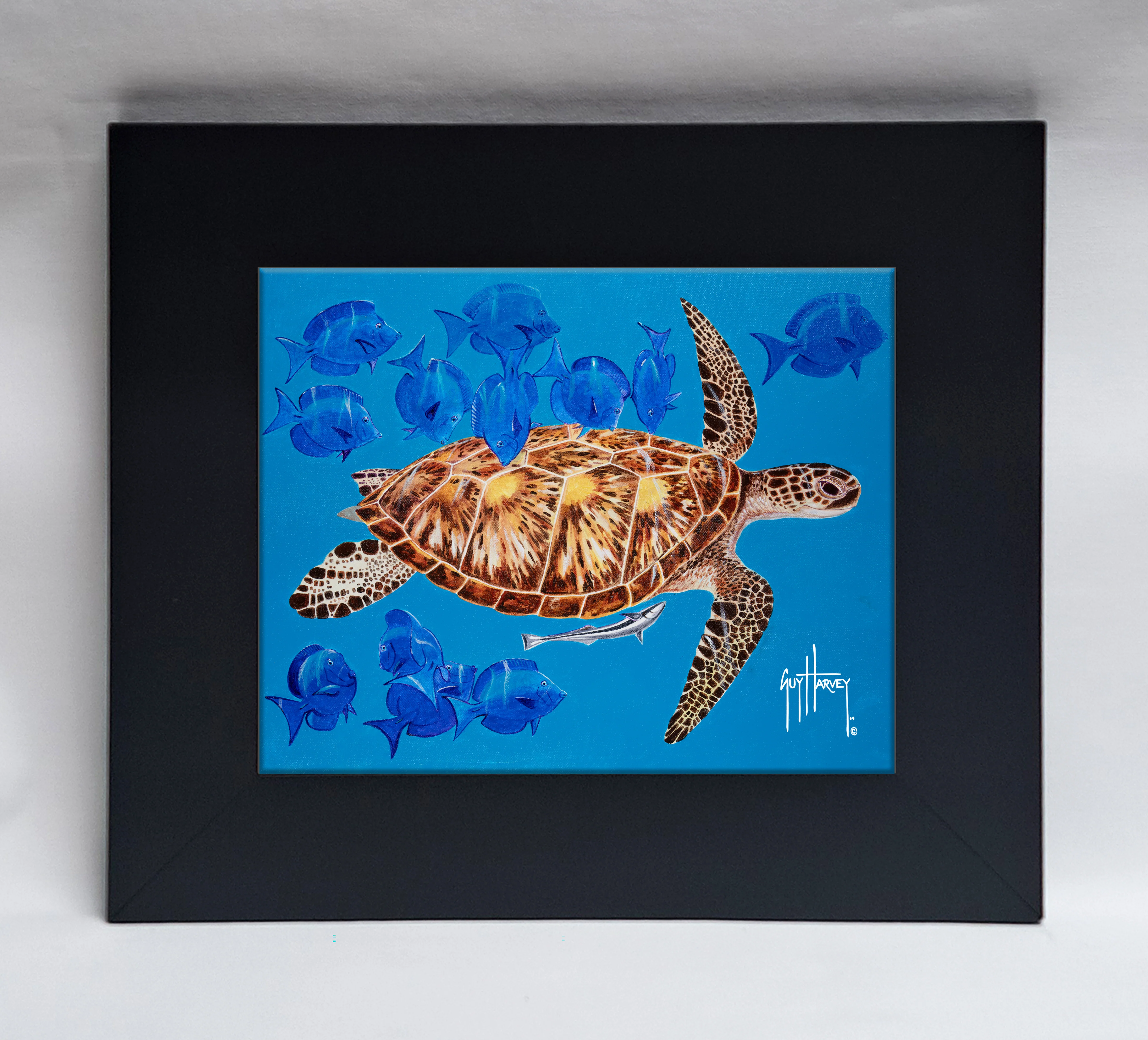 "Green Turtle & Blue Tangs" Tile Art - Image 2