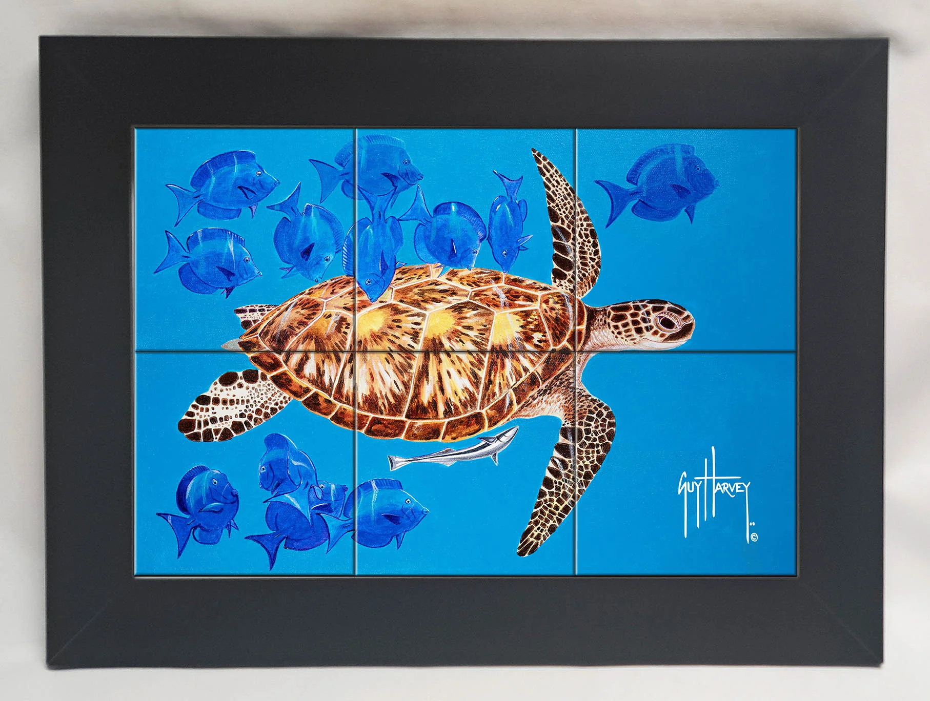 "Green Turtle & Blue Tangs" Tile Art - Image 5