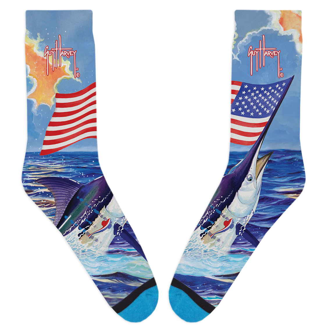Guy Harvey Americana Marlin Socks