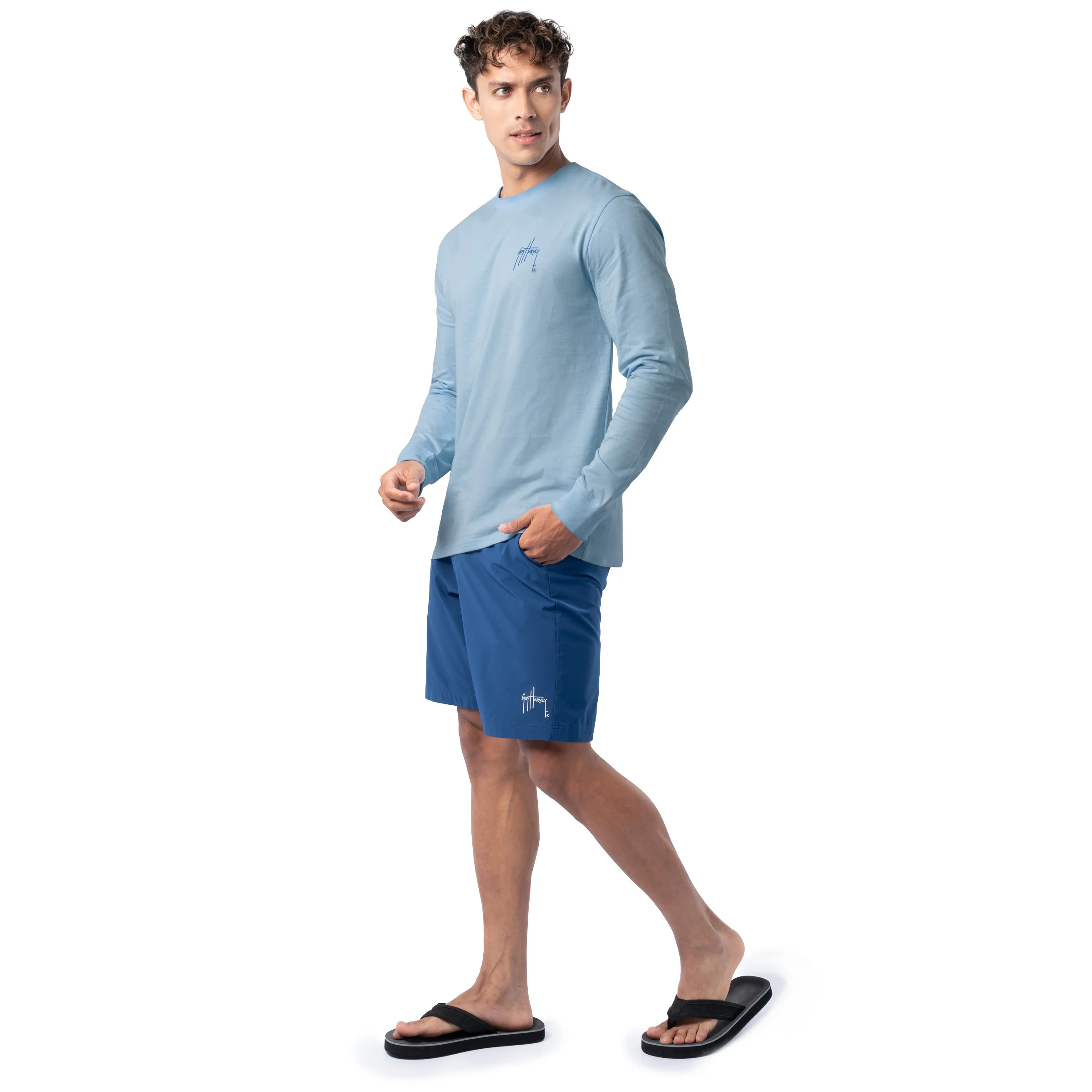 Lightweight Long Sleeve Tee - Blue Hawaiian - Image 8