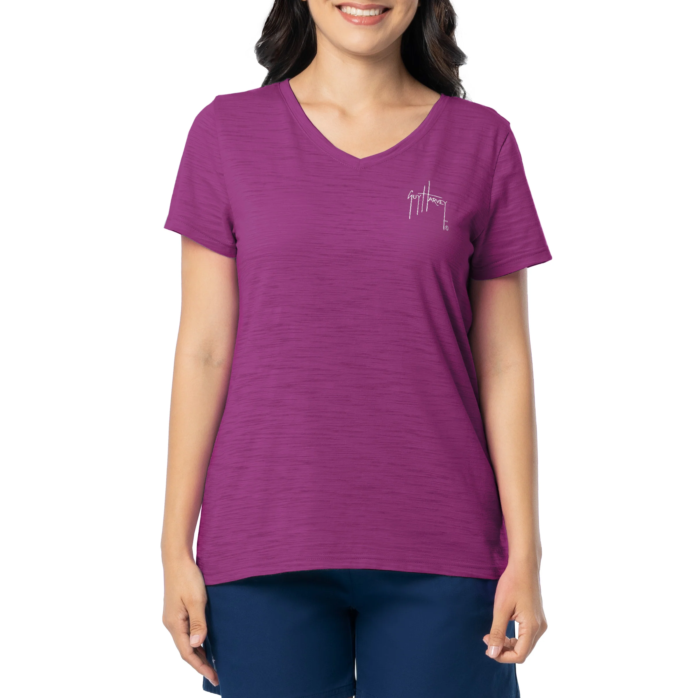 Women's Floral Watercolor Relaxed V-Neck Top - Image 2