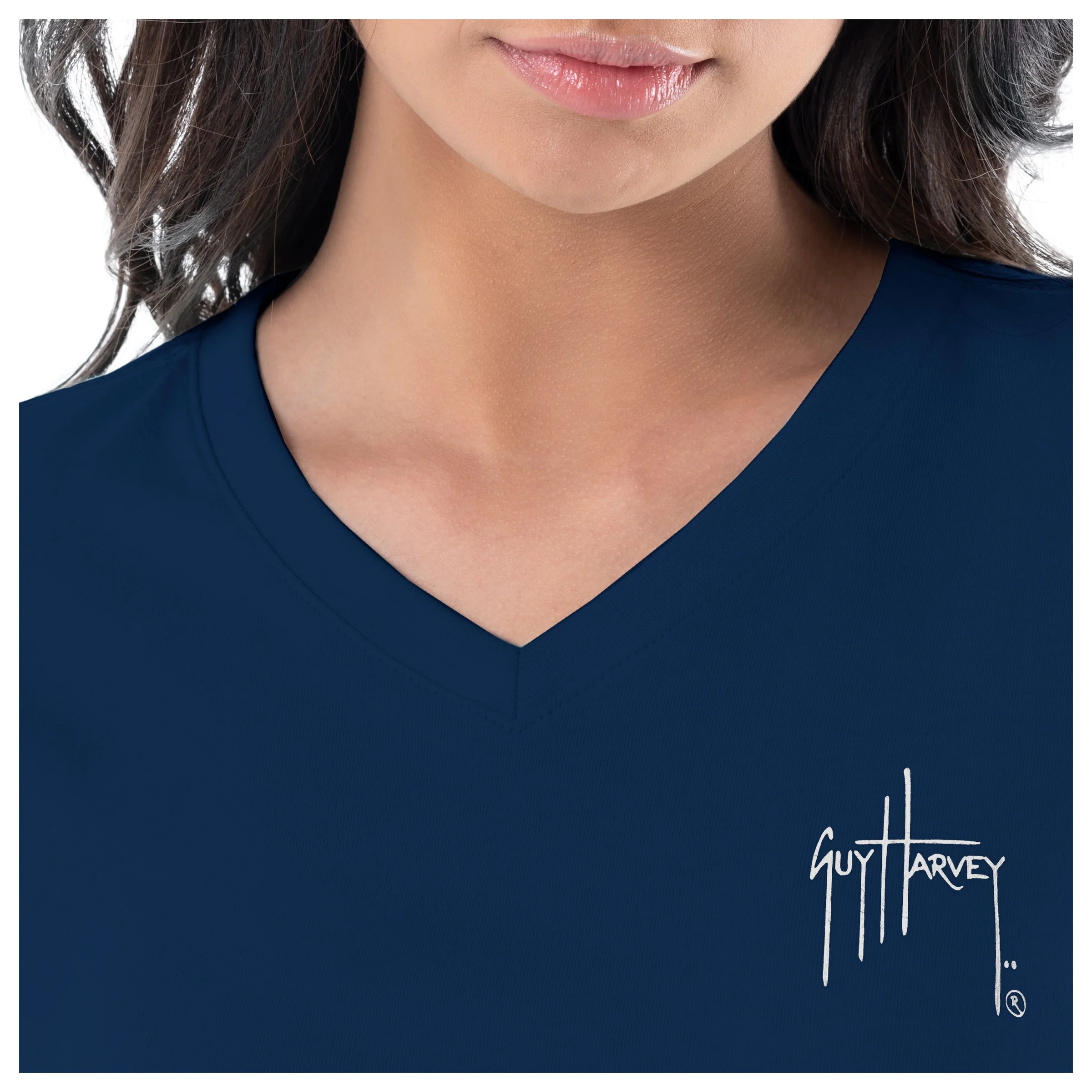Women's Floral Watercolor Long Sleeve V Neck T-Shirt - Image 4