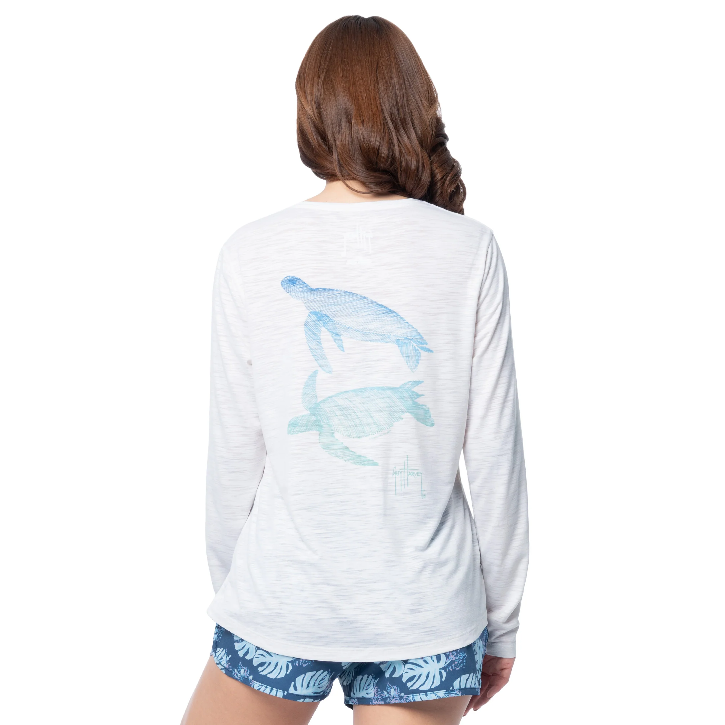 Long Sleeve Slub Tee - Gradient Turtle