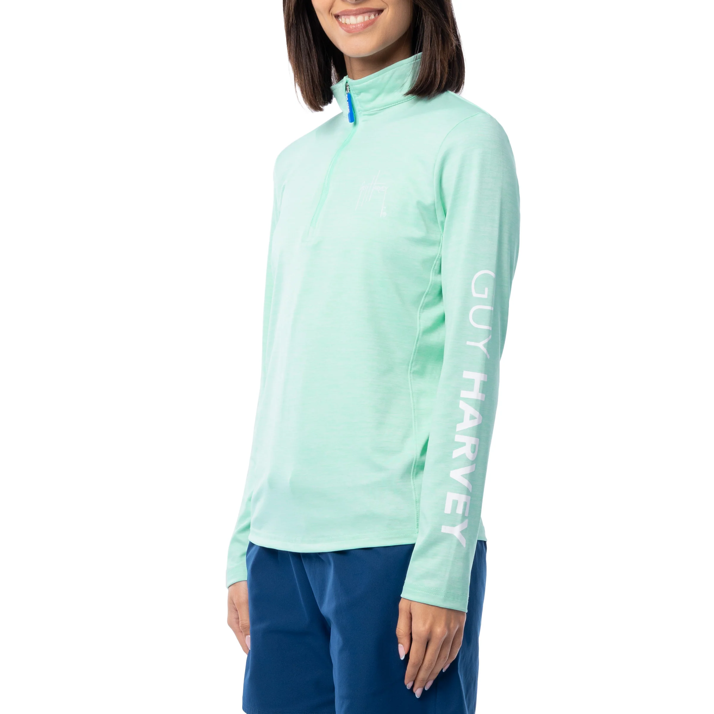 Women's Green Performance Quarter Zip - Image 3
