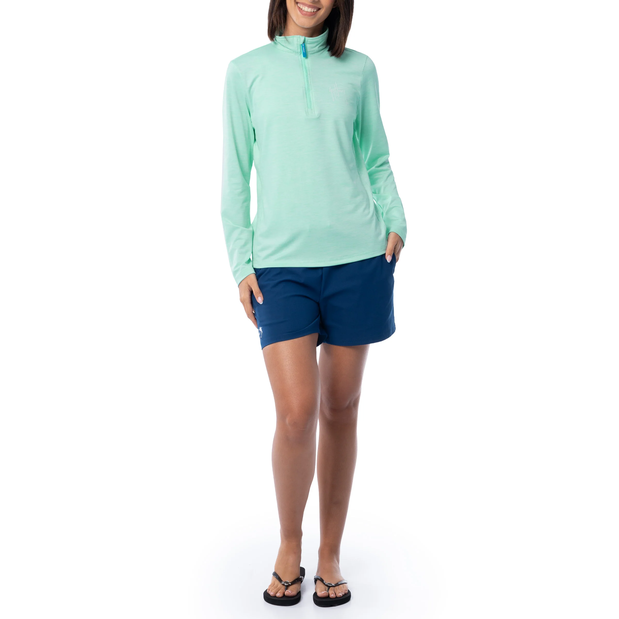 Women's Green Performance Quarter Zip - Image 7