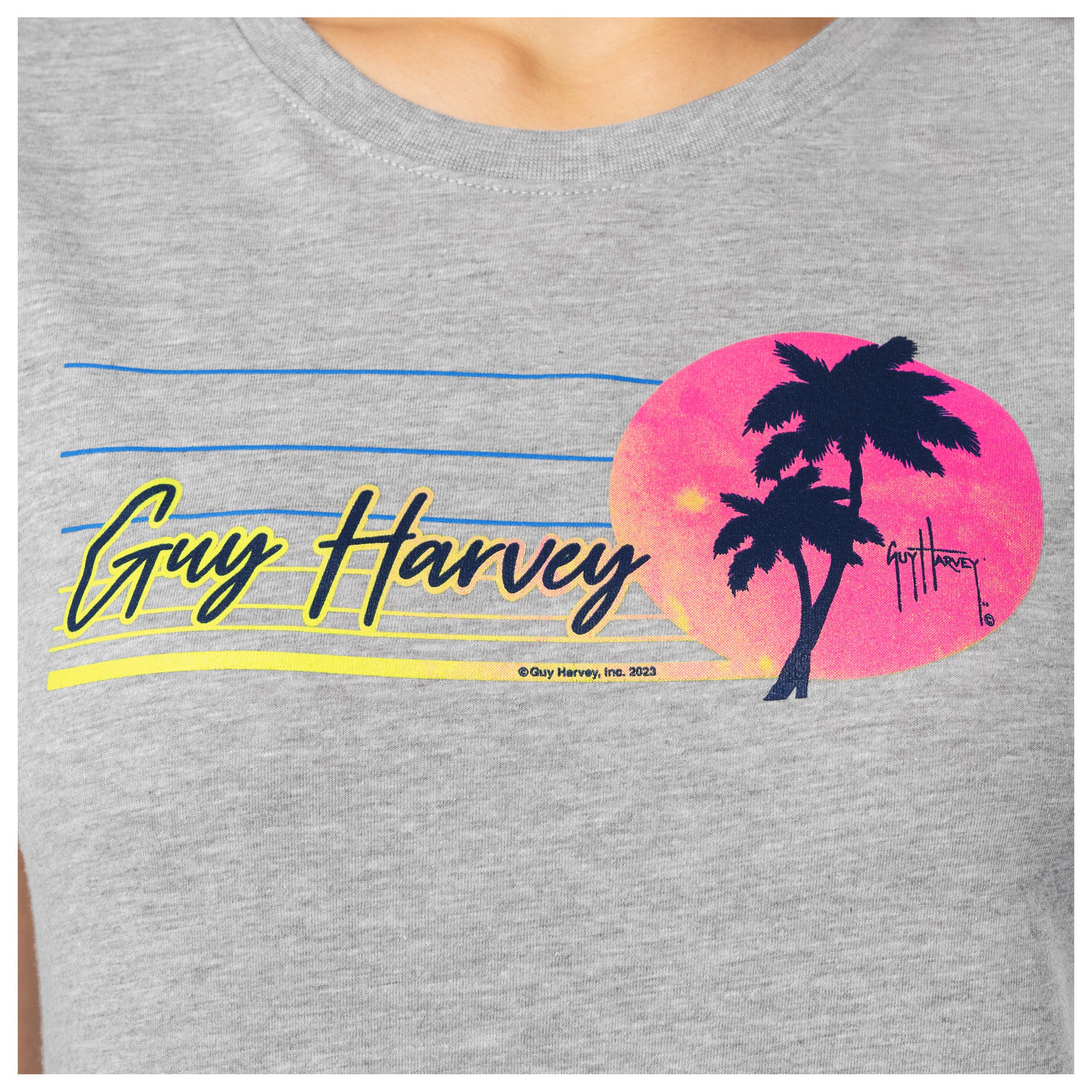 Women's Grey Horizon Short Sleeve Crew Neck T-Shirt - Image 3