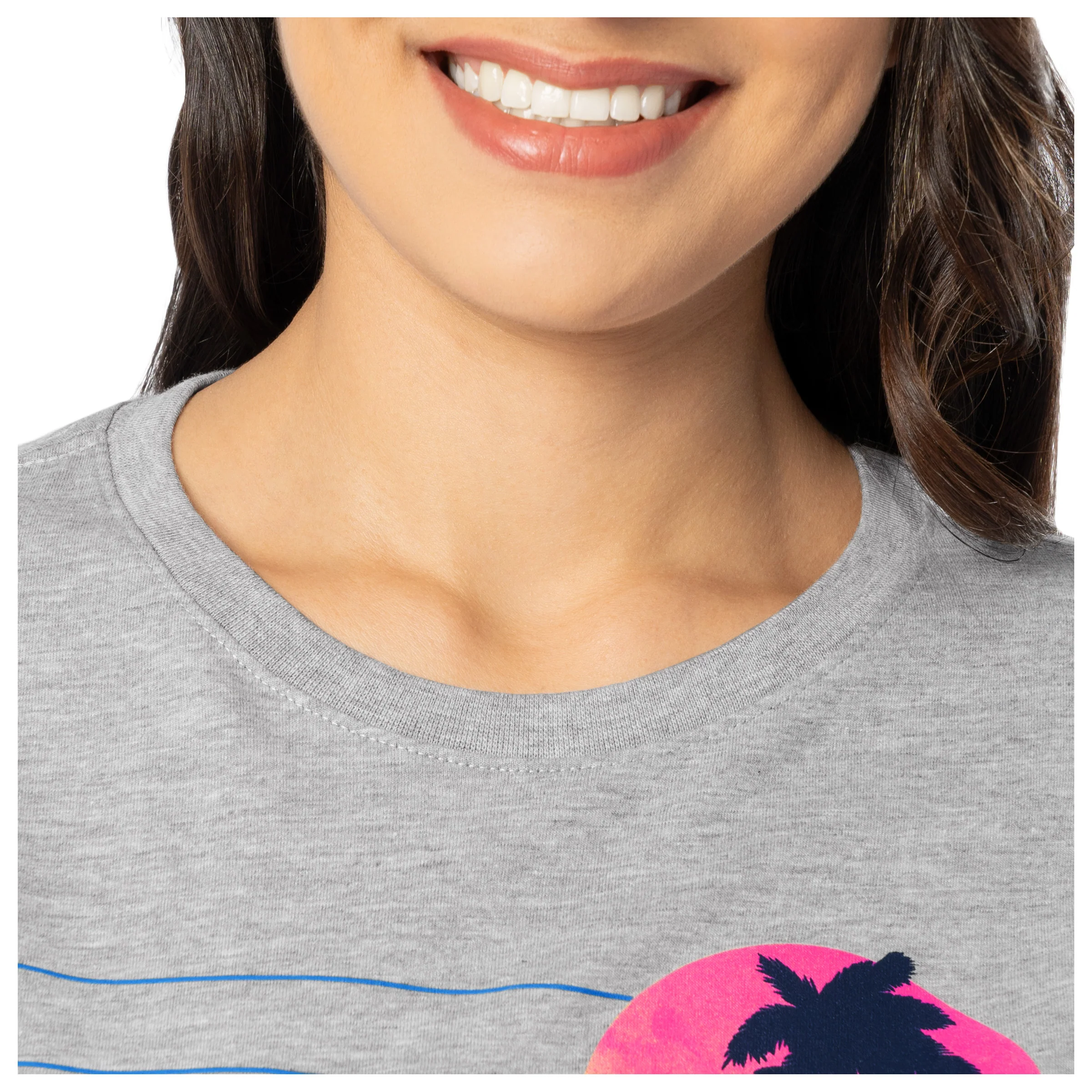 Women's Grey Horizon Short Sleeve Crew Neck T-Shirt - Image 4