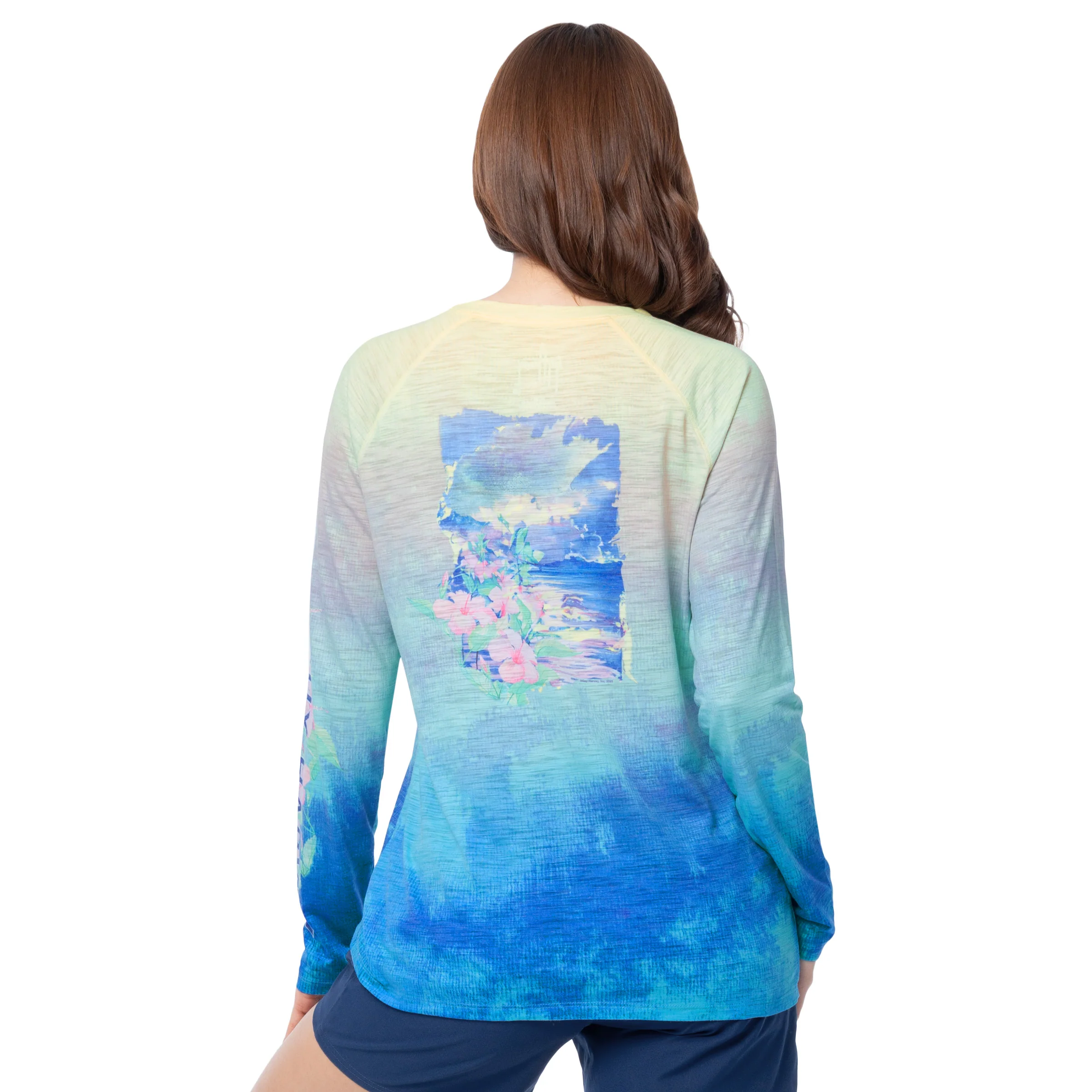 Long Sleeve Slub Tee - Hibiscus Sunrise - Image 2