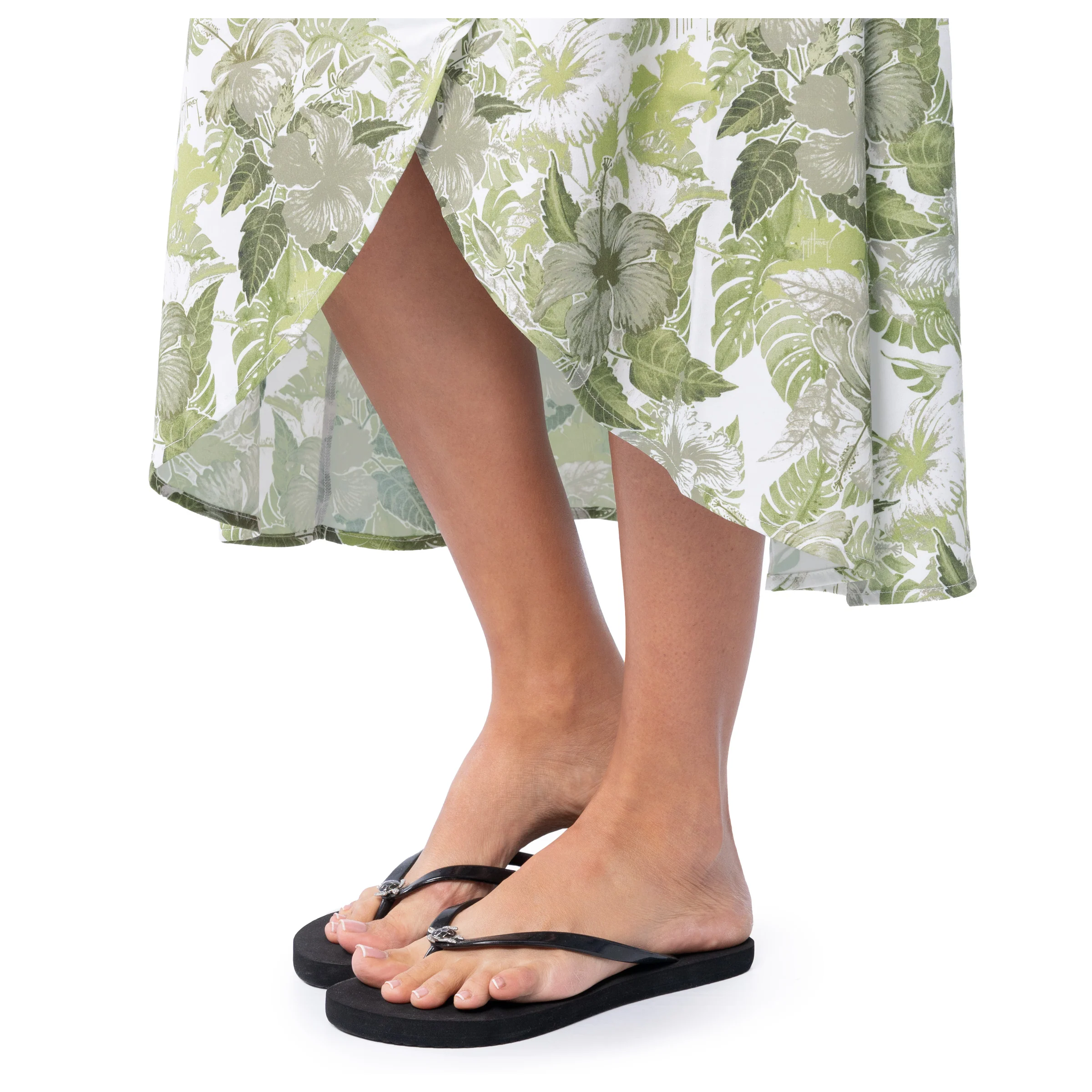 Women's Hibiscus Tonal Wrap Skirt - Image 7