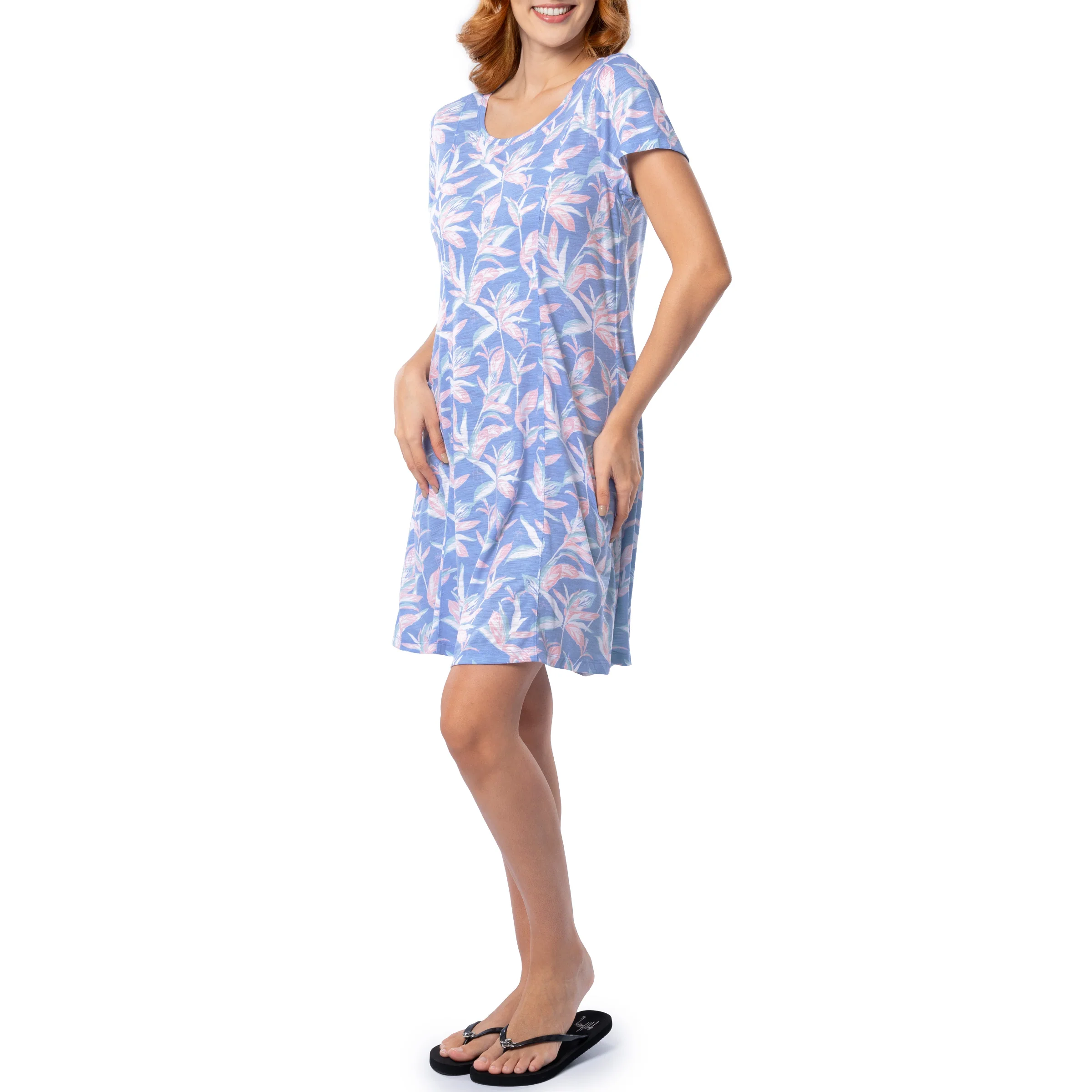 Women's Indigo Printed Scoop Dress - Image 3