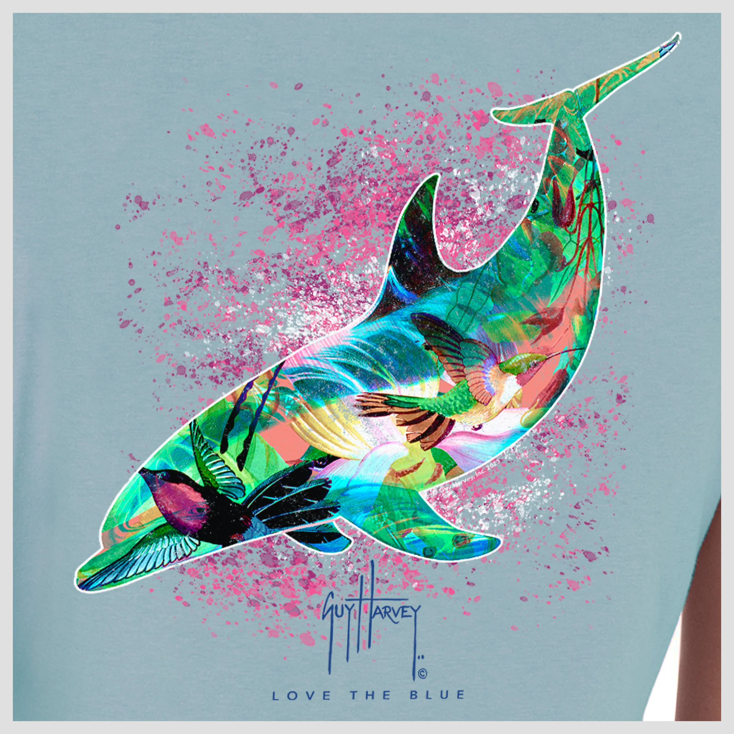 Women's LTB Dolphin Short Sleeve V-Neck T-Shirt - Image 3