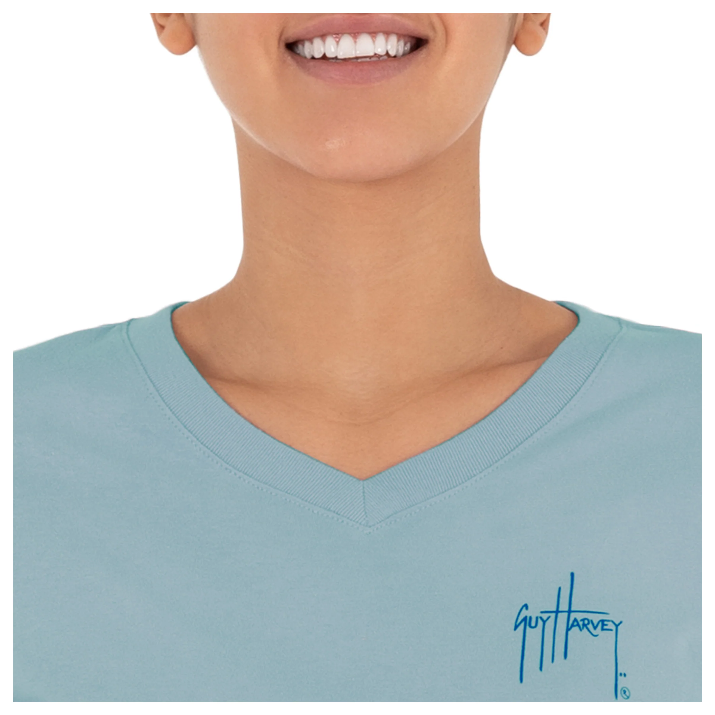 Women's LTB Dolphin Short Sleeve V-Neck T-Shirt - Image 4