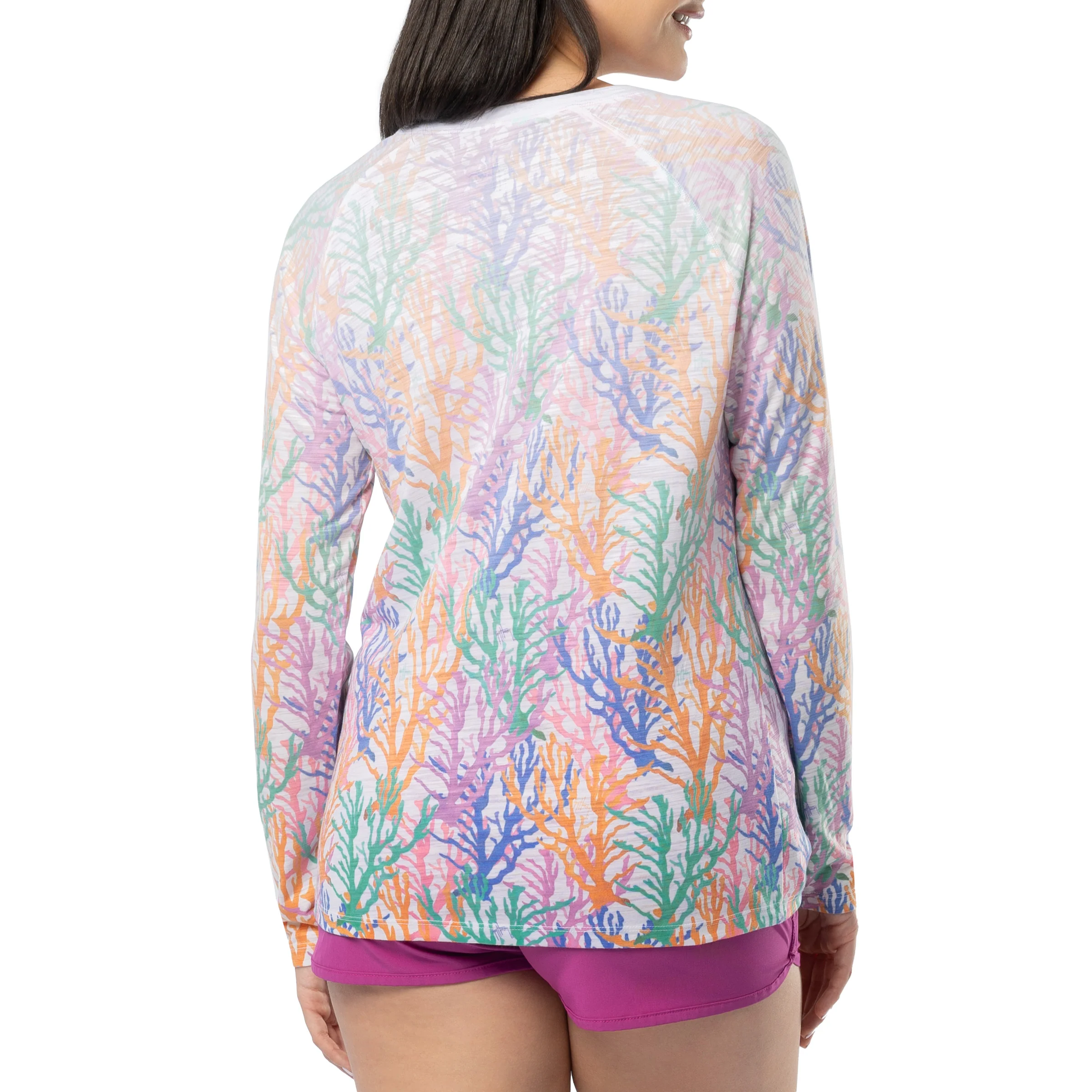 Women's Coral Sky Long Sleeve Raglan Slub Shirt - Image 2