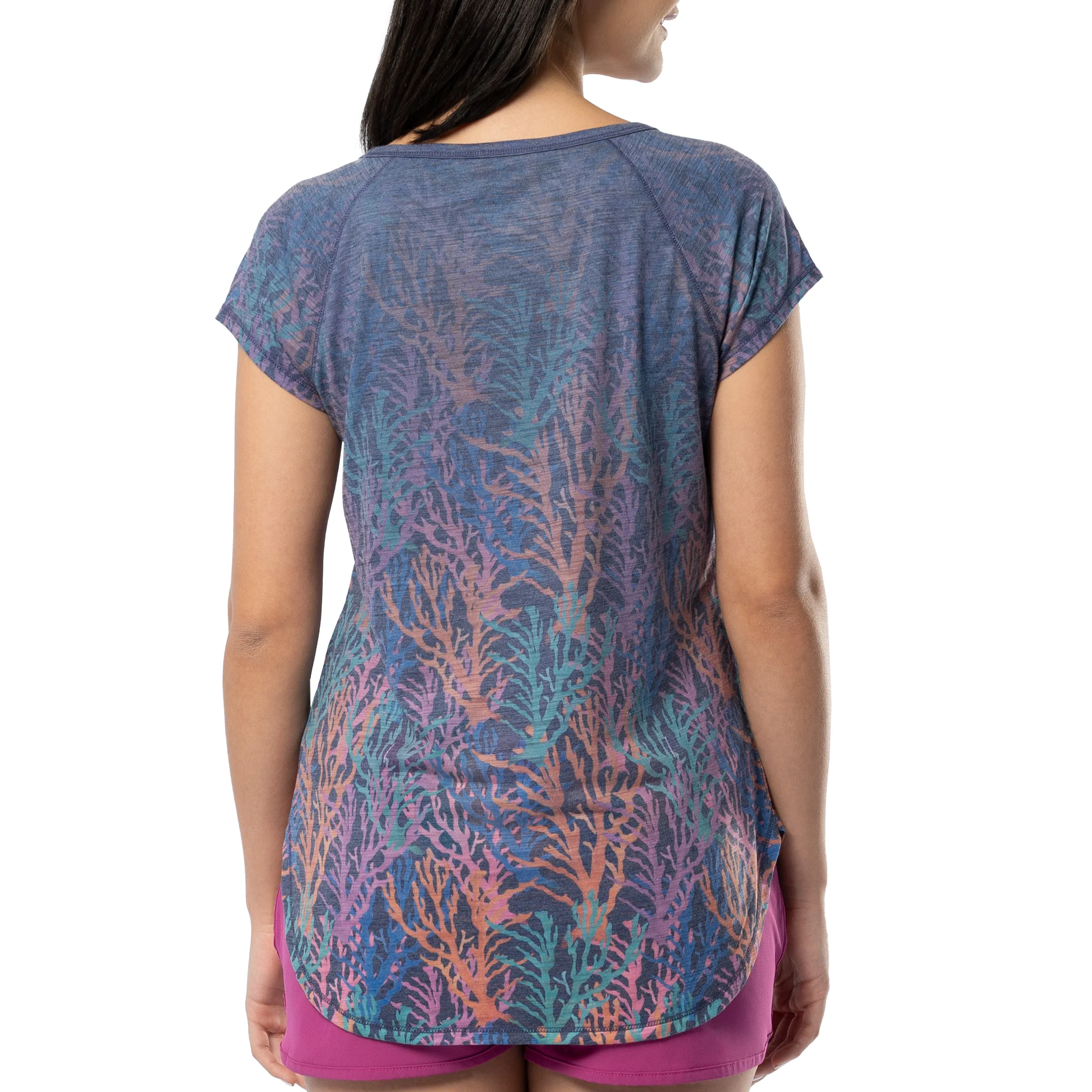Women's Seashell Toille Short Sleeve Poly/Rayon Slub Top - Image 2