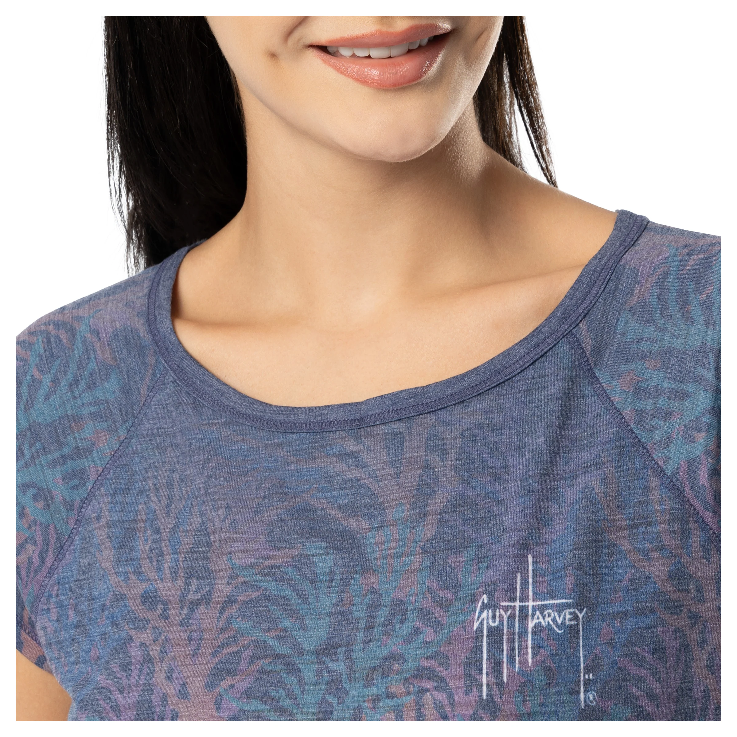 Women's Seashell Toille Short Sleeve Poly/Rayon Slub Top - Image 6