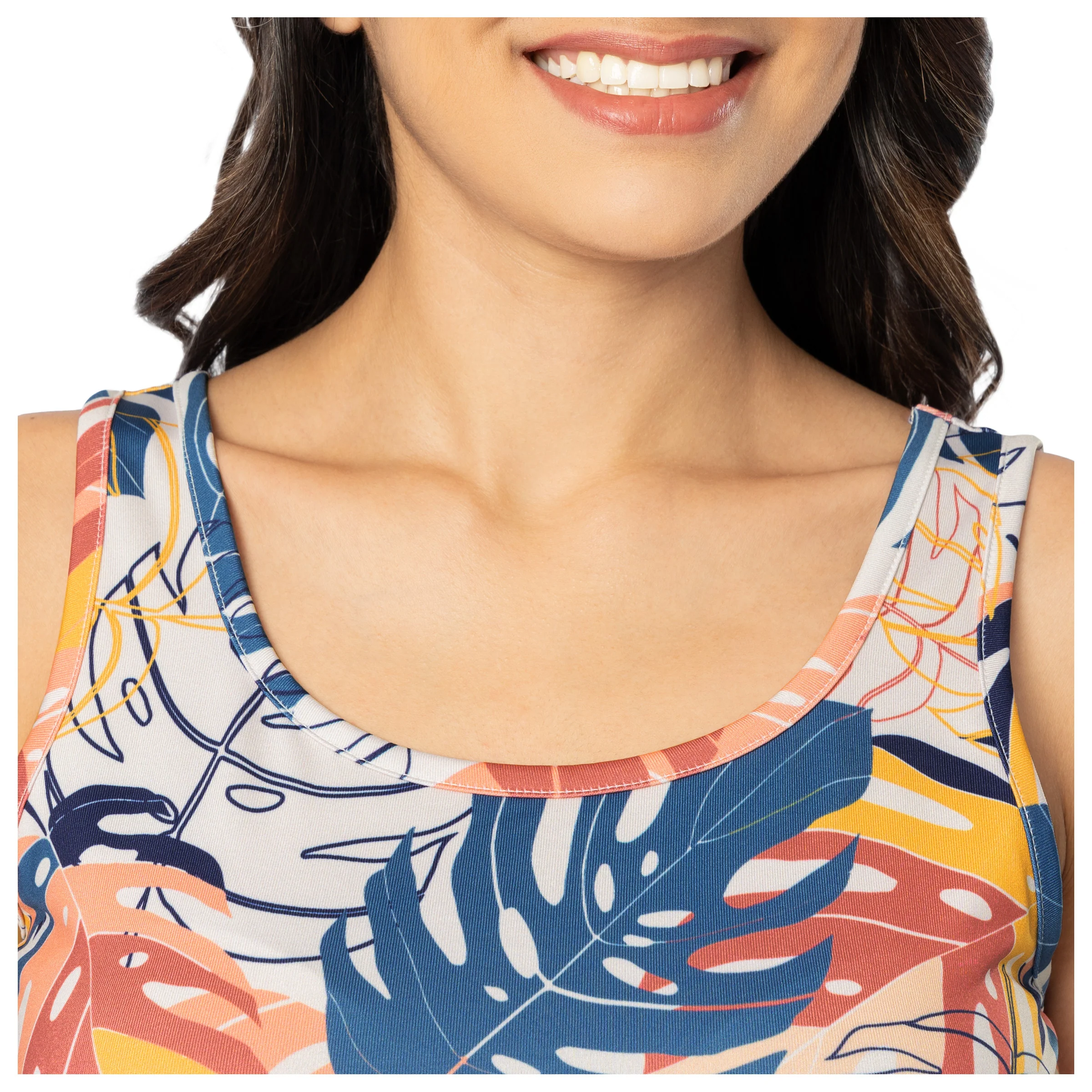 Women's Monstera Printed A-Line Dress - Image 4