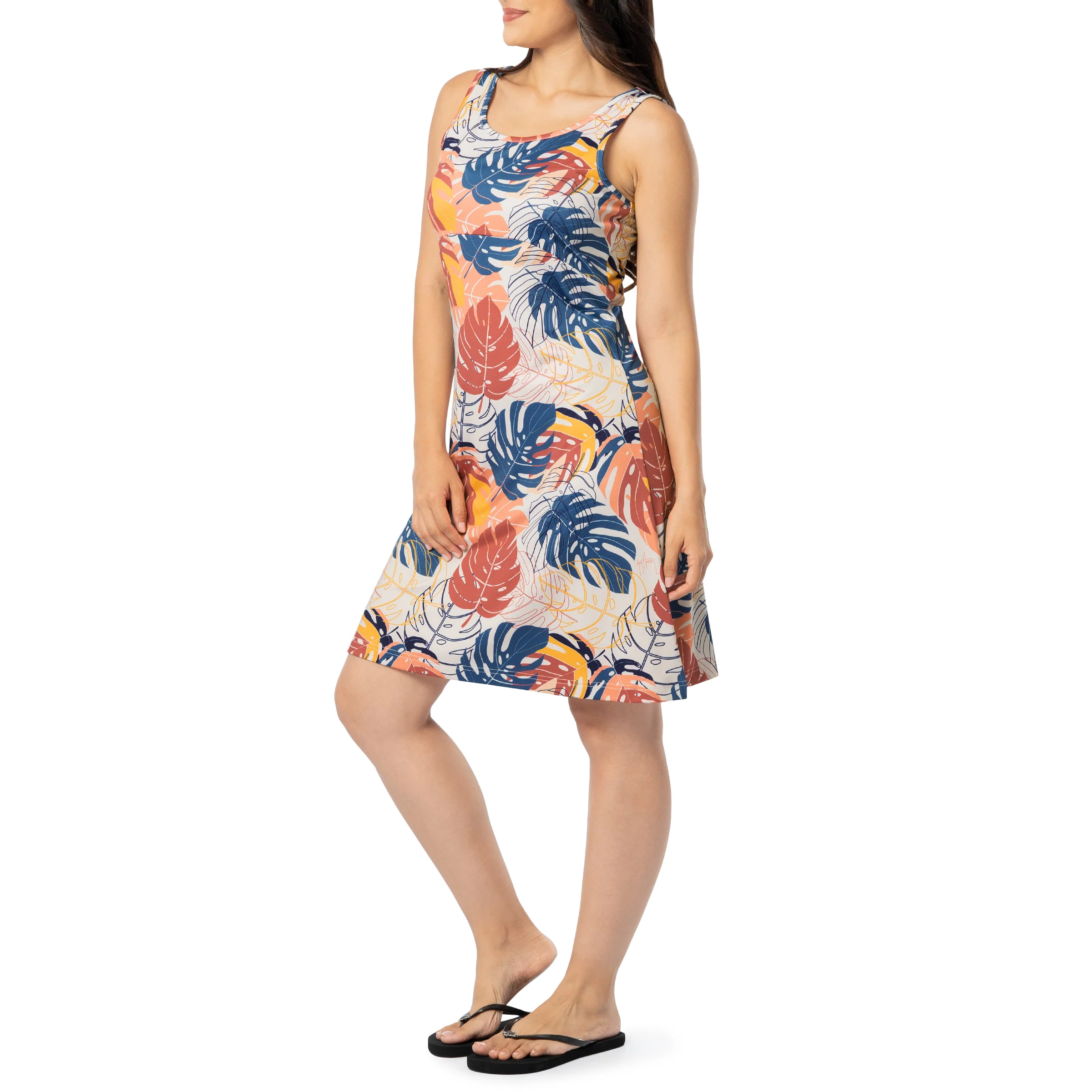 Women's Monstera Printed A-Line Dress - Image 7