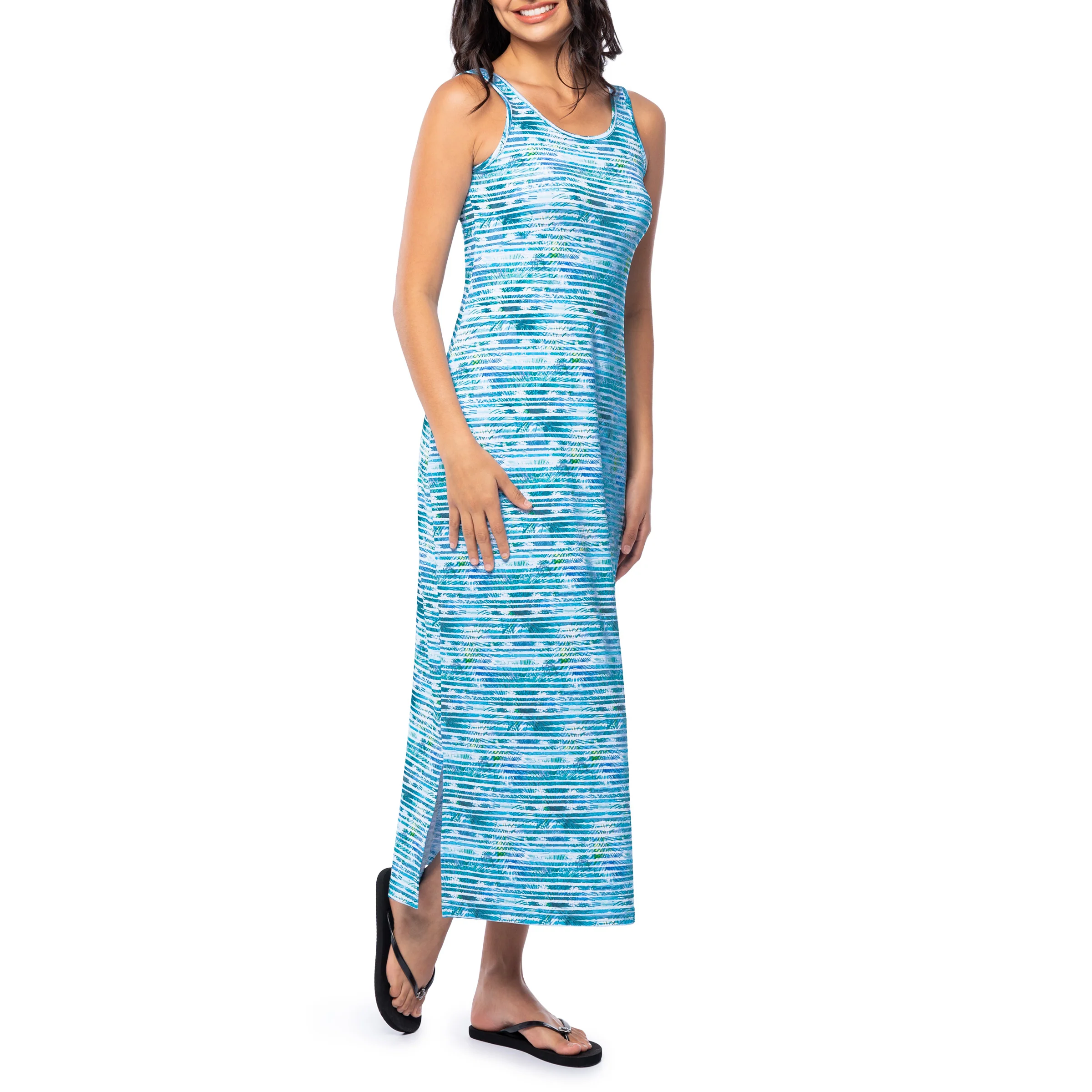 Women's Palm Stripe Maxi Dress - Image 5