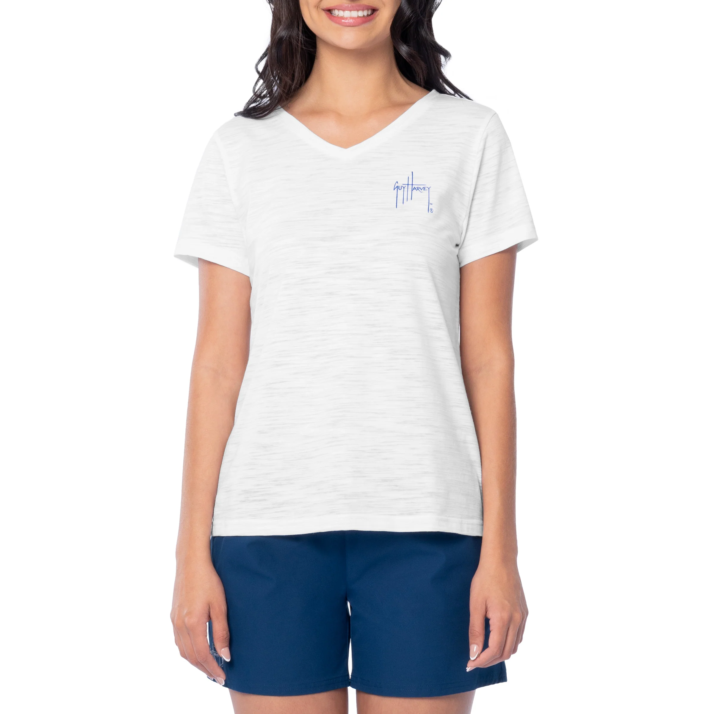 Women's Palm Tree Flag Relaxed V-Neck Top - Image 2