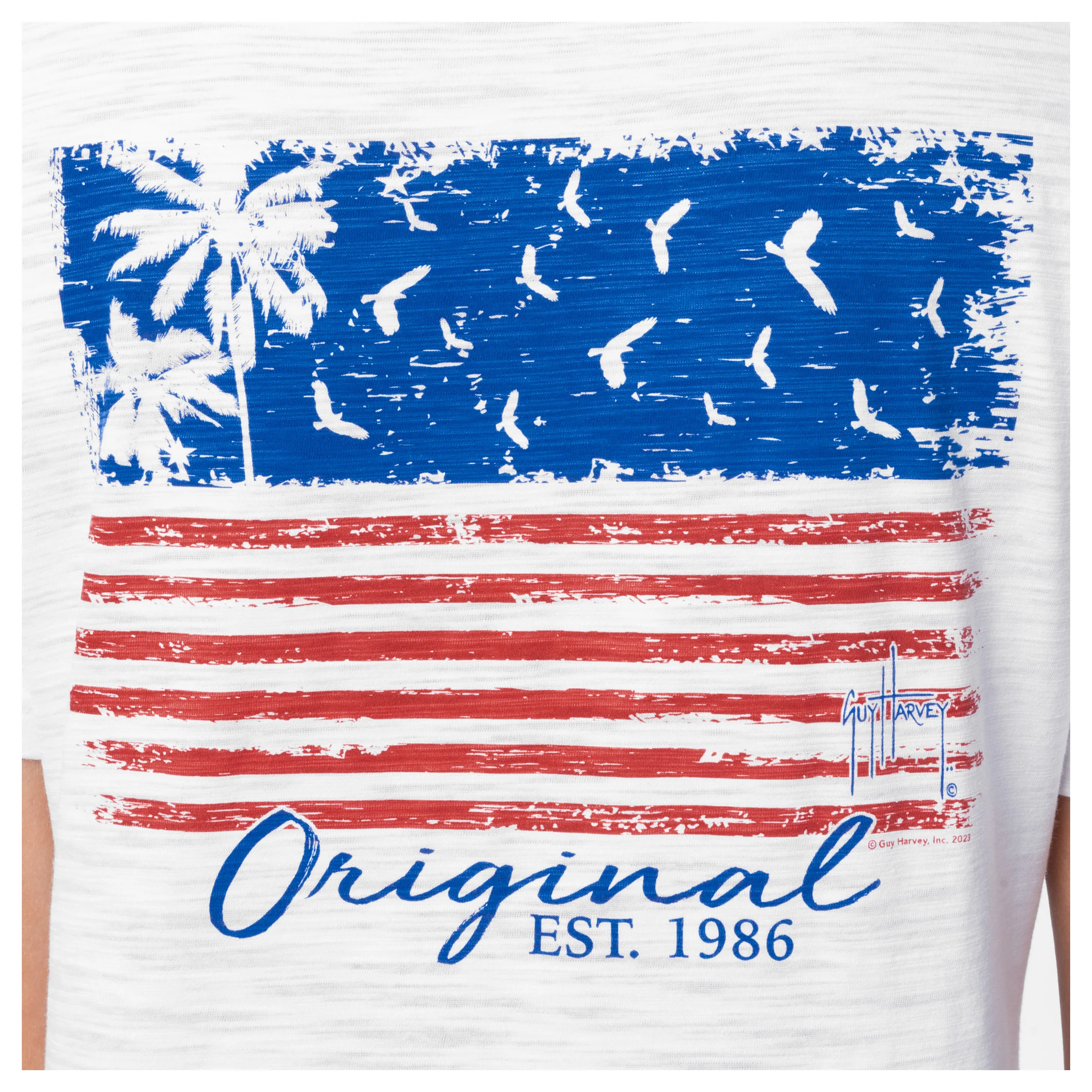 Women's Palm Tree Flag Relaxed V-Neck Top - Image 3