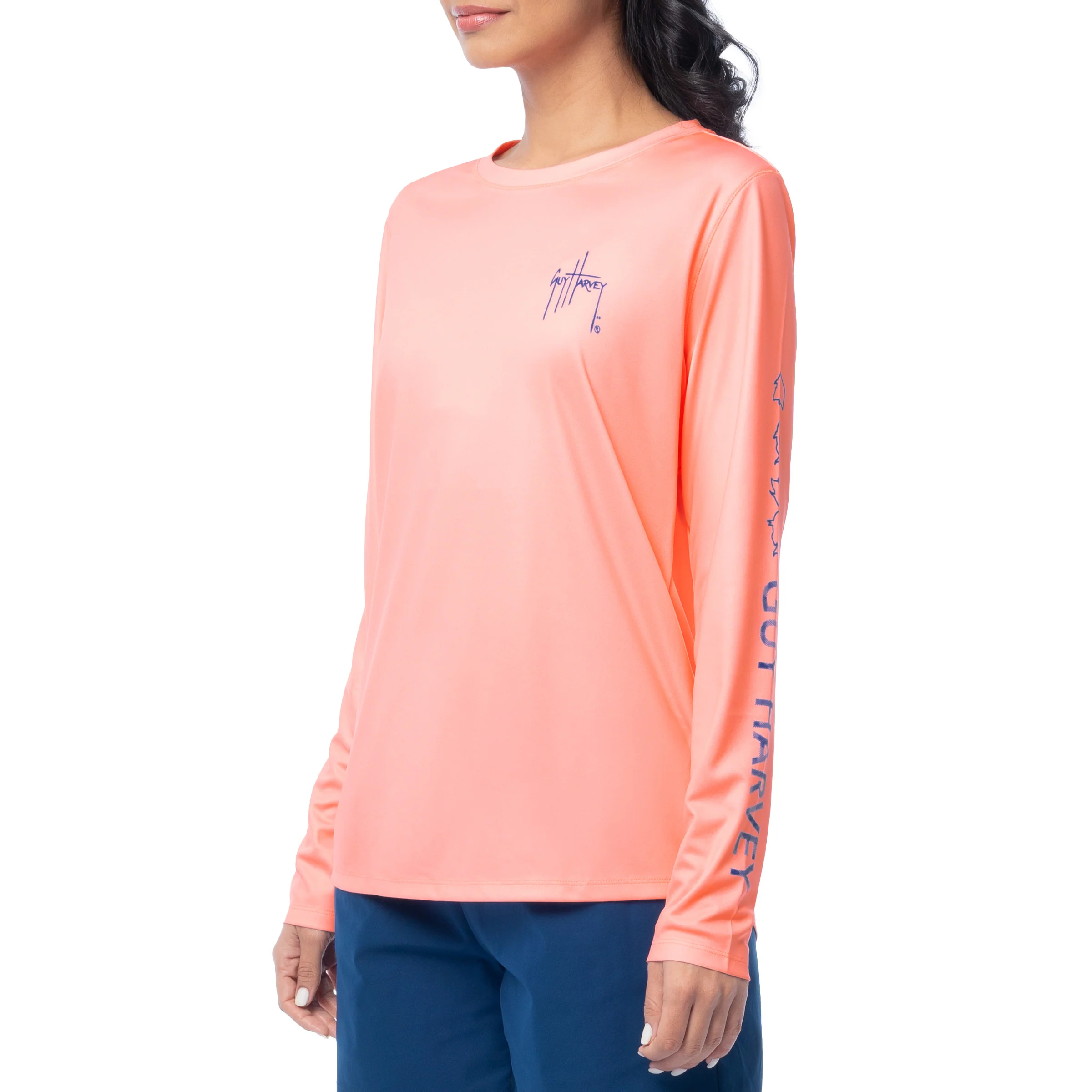 Women's Peach Solid Long Sleeve Sun Protection Shirt - Image 4