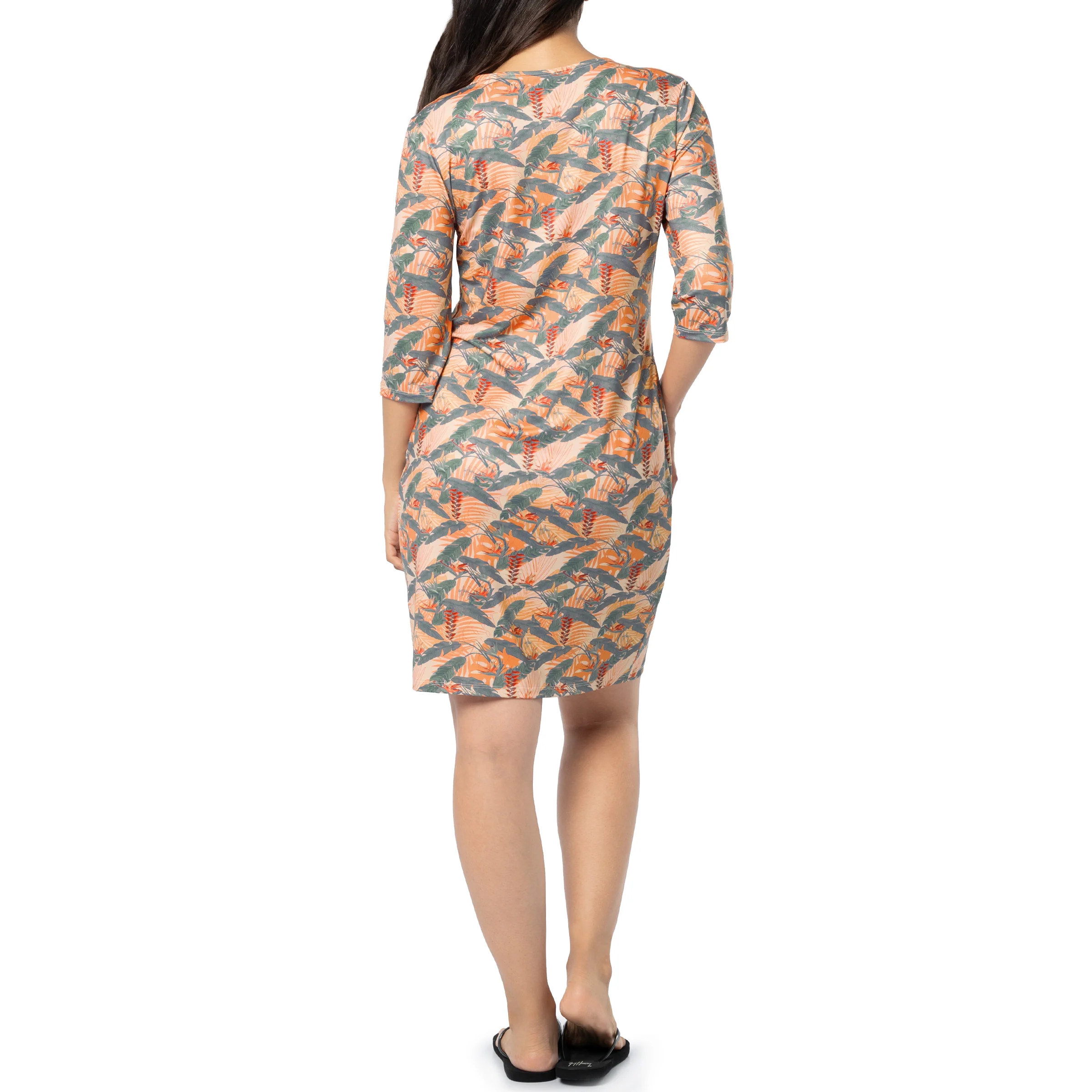 Women's Tropical Garden Printed Tunic Dress - Image 2