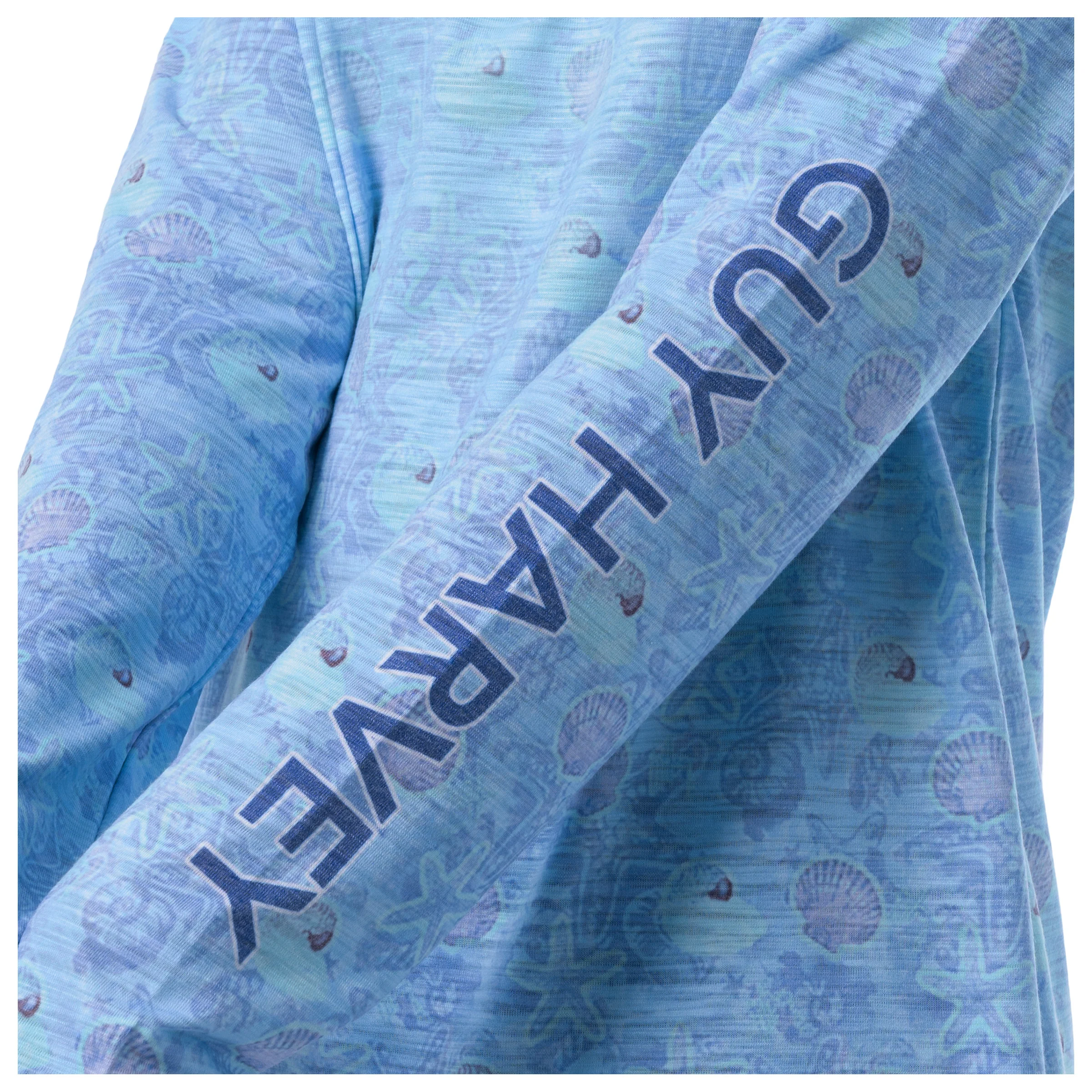 Women's Watercolor Shells Long Sleeve Raglan Slub Shirt - Image 4