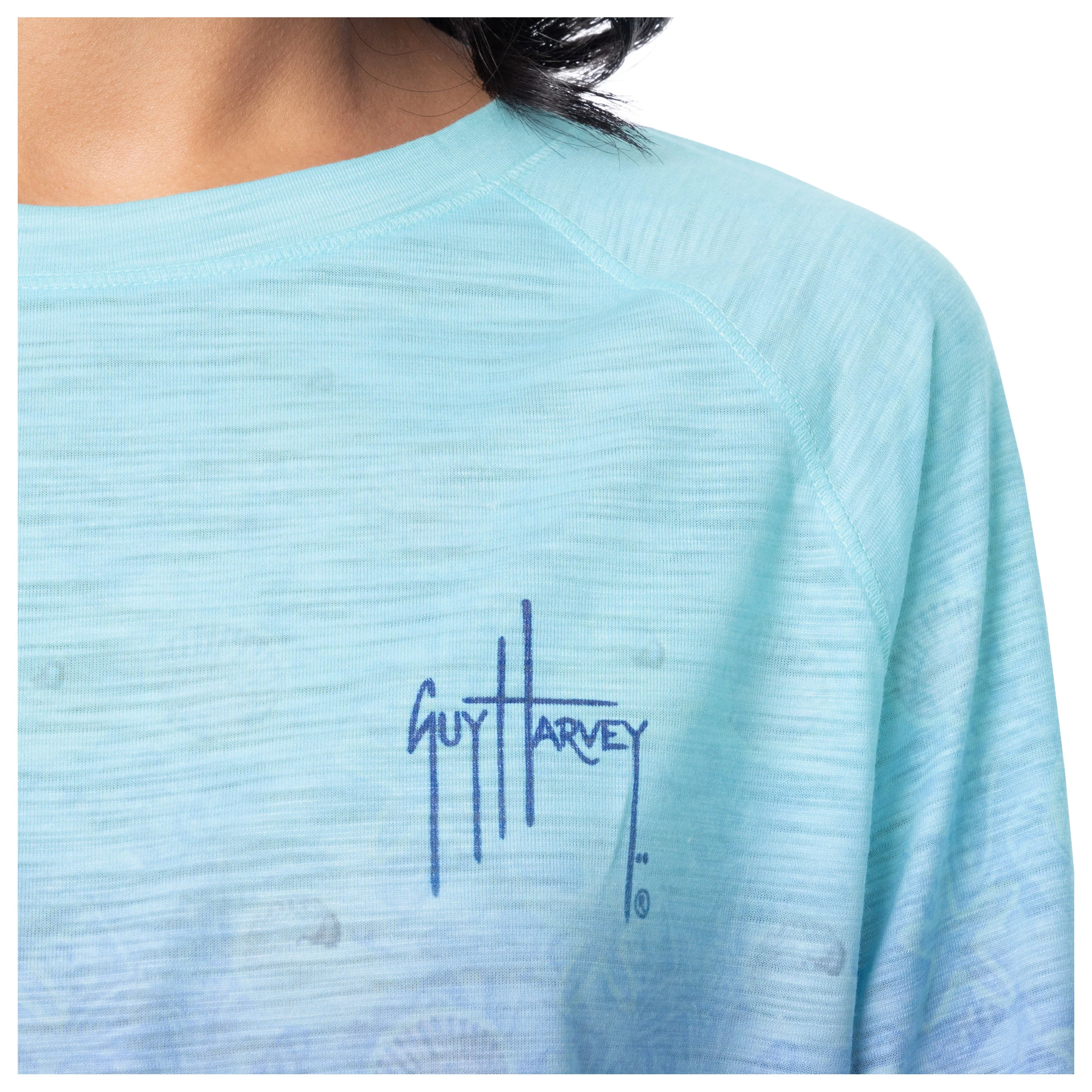 Women's Watercolor Shells Long Sleeve Raglan Slub Shirt - Image 7