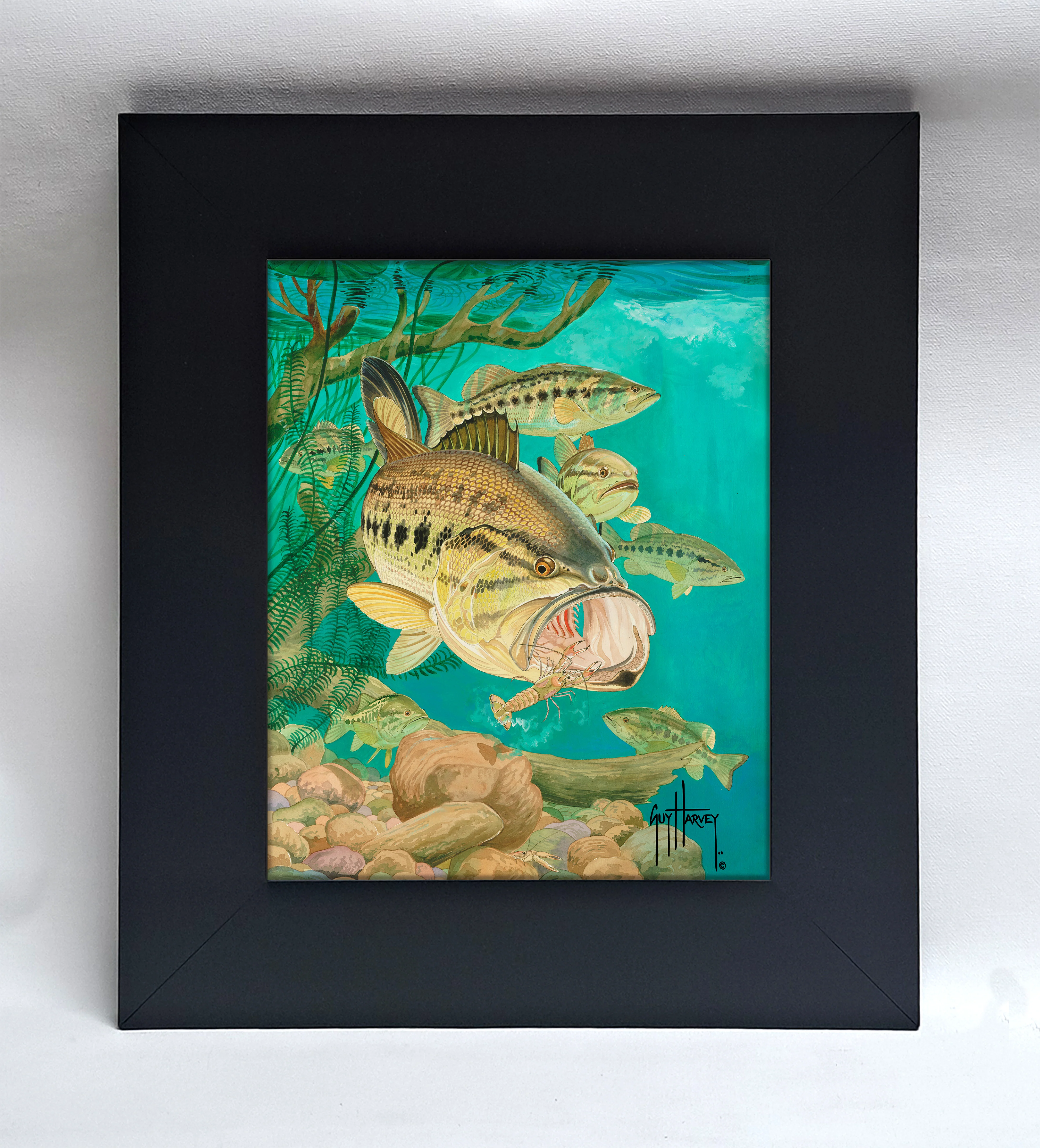 "Largemouth Bass with Crayfish" Tile Art - Image 2