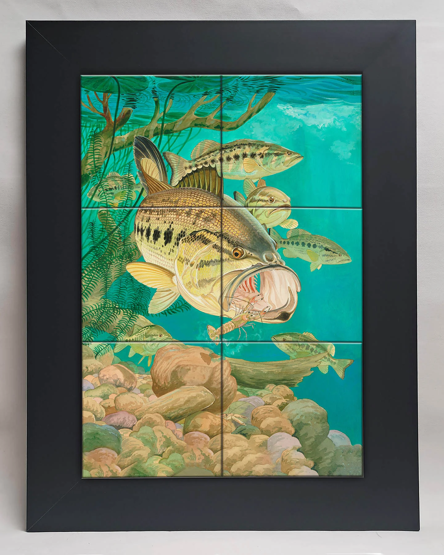 "Largemouth Bass with Crayfish" Tile Art - Image 5