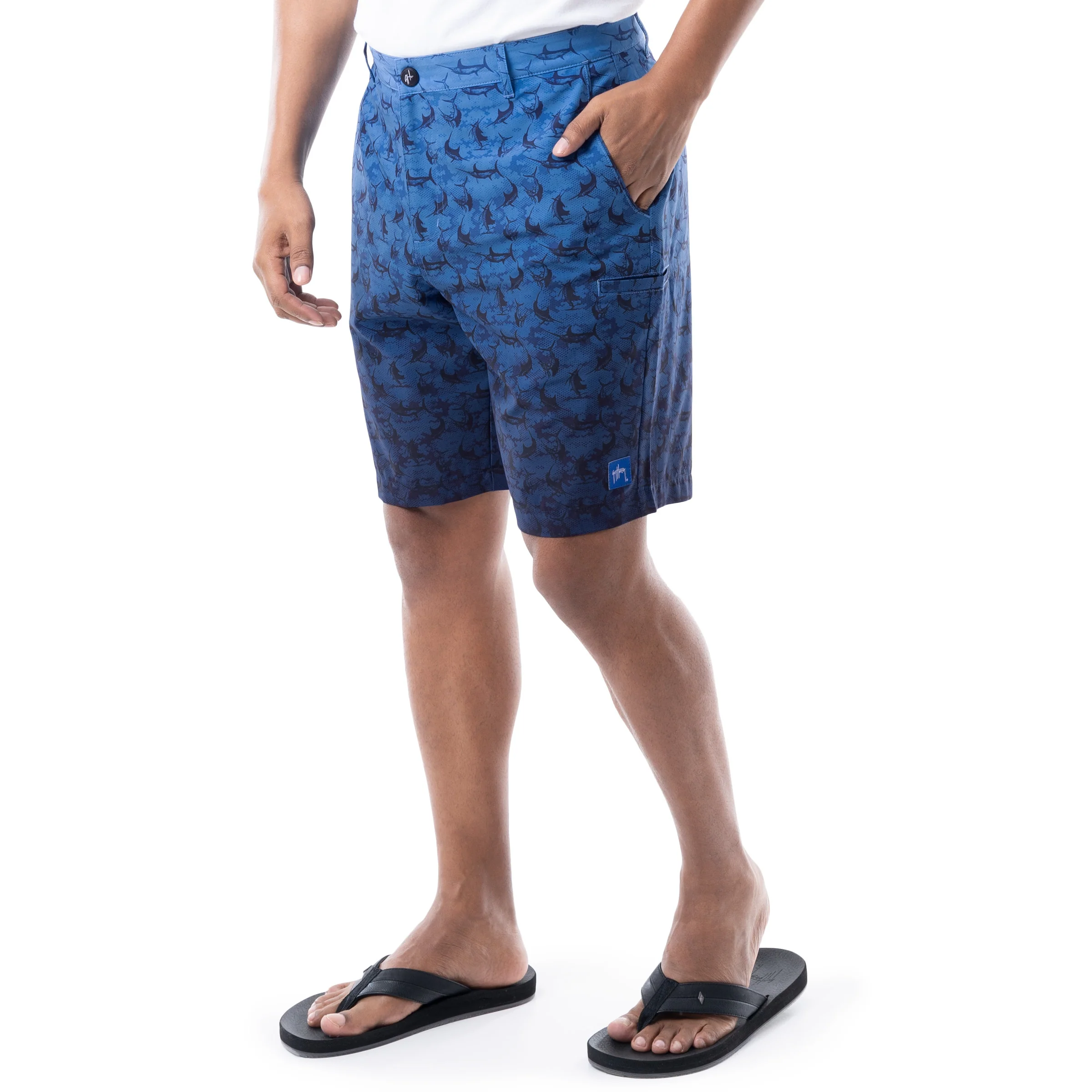 Mens 9" Marlin Seas Printed Hybrid Performance Short - Image 3