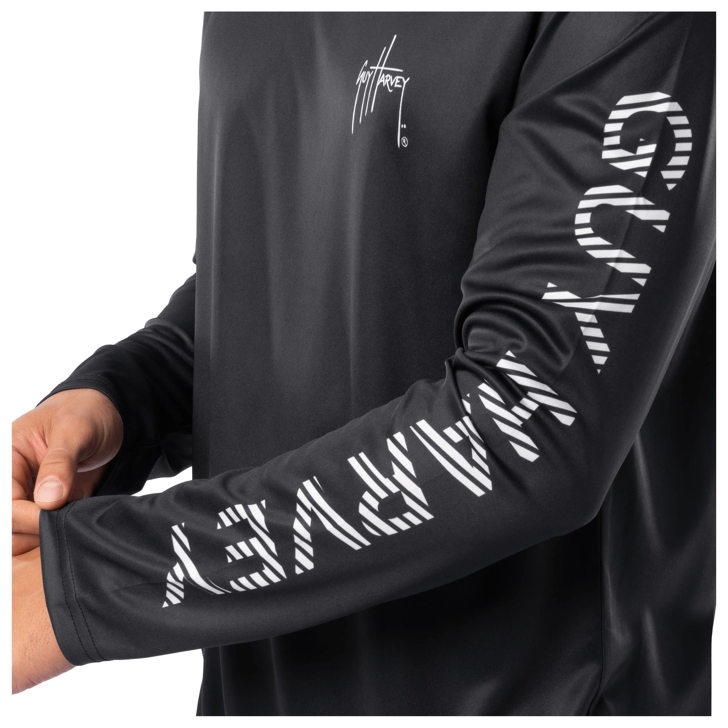 Men's Adrift Black Performance Sun Protection Top - Image 3