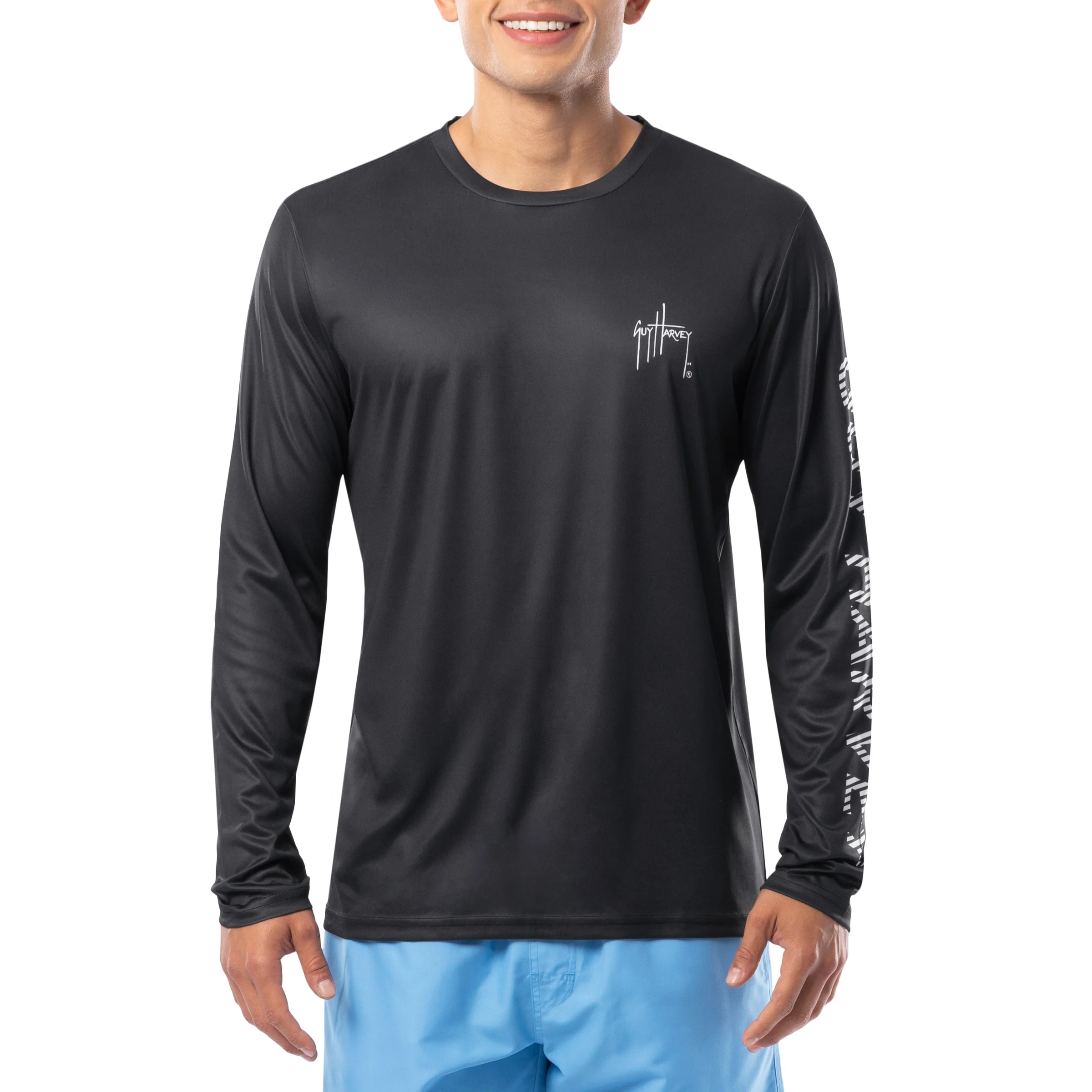 Men's Adrift Black Performance Sun Protection Top - Image 7
