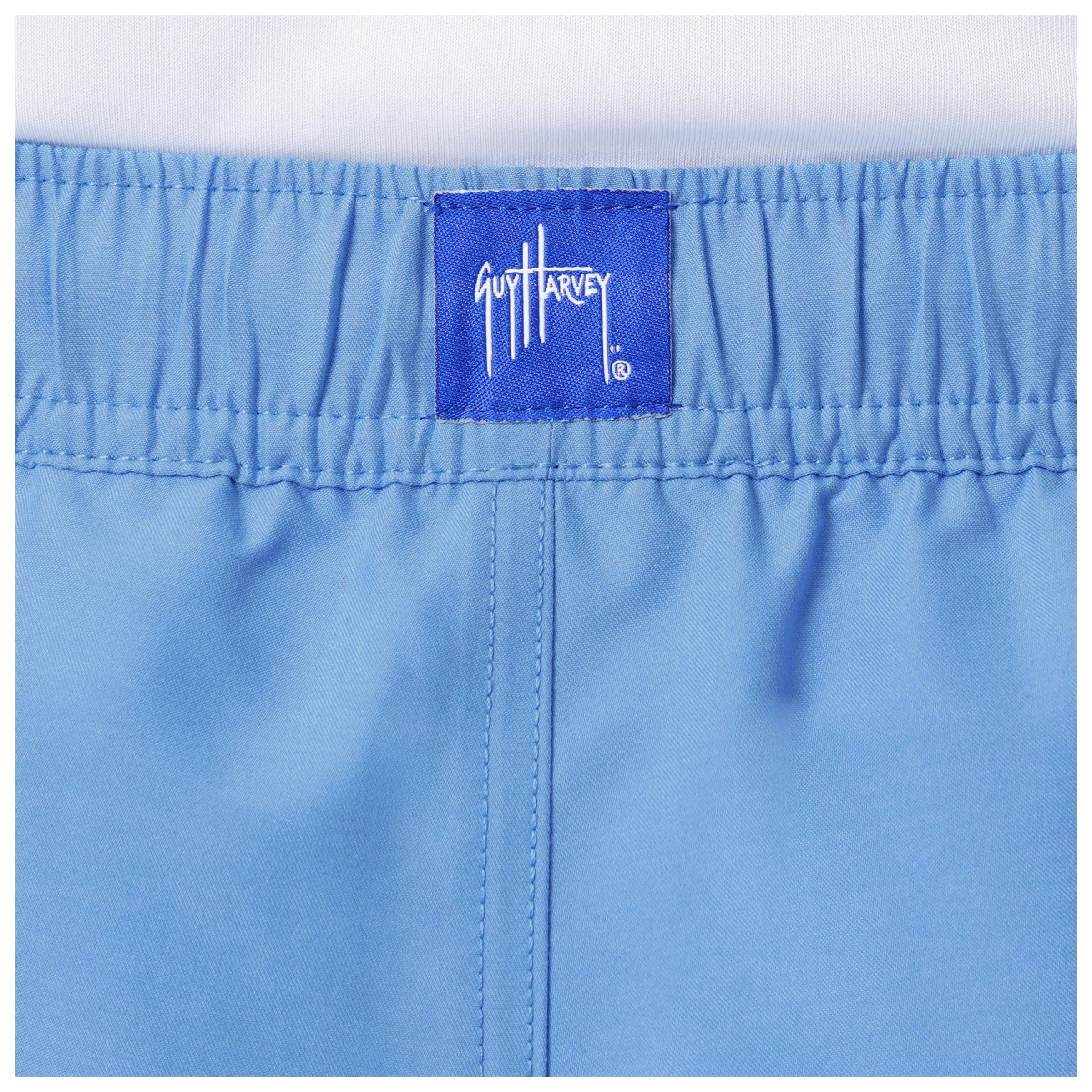 Men's Light Blue Solid 7" Swim Trunks - Image 6